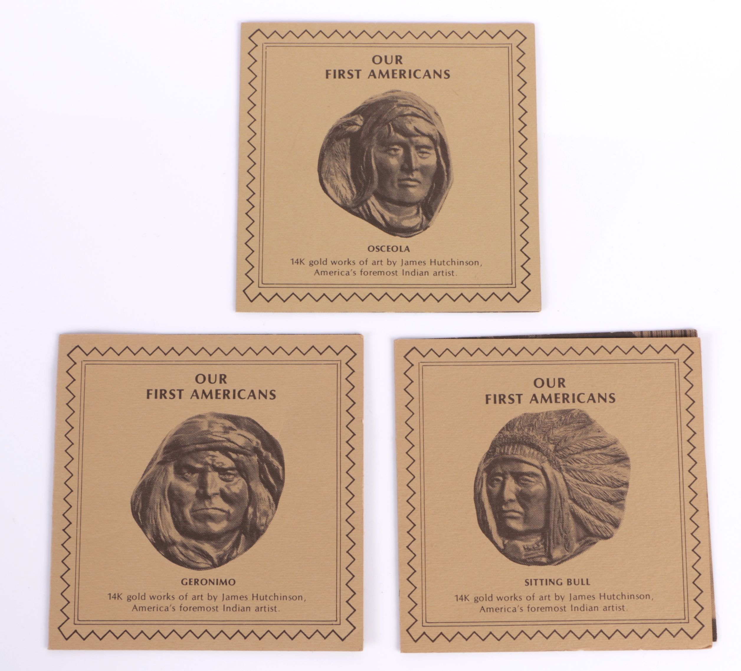 335.00 DWT 14K Yellow Gold Limited Edition Native American Figure Jewelry Set by James Hutchinson for Jewelmasters, Inc.