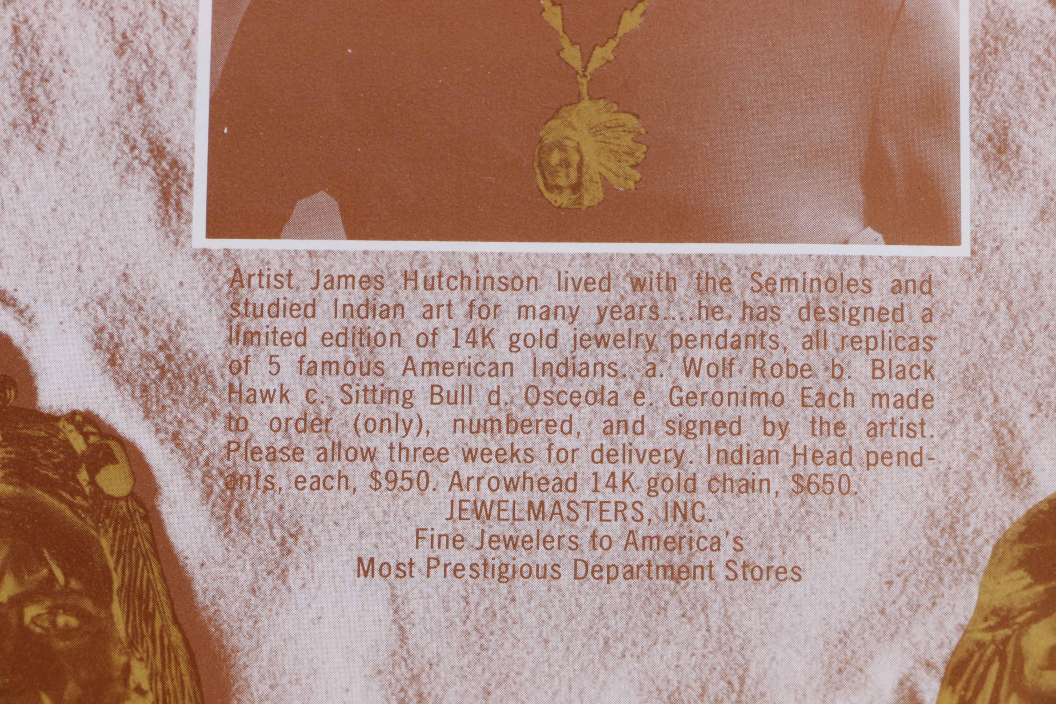 335.00 DWT 14K Yellow Gold Limited Edition Native American Figure Jewelry Set by James Hutchinson for Jewelmasters, Inc.