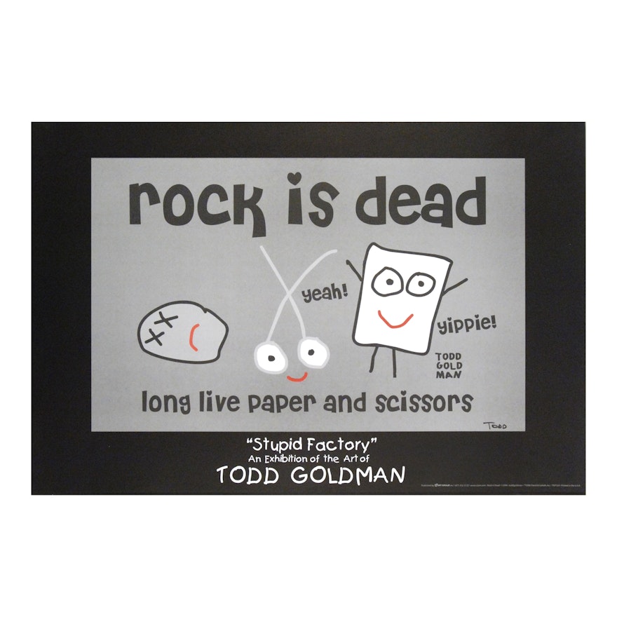 Todd Goldman Fine Art Lithographic Poster "Rock is Dead"