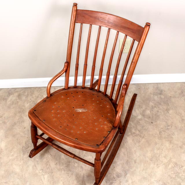 Vintage Sewing Rocker with Small Marble Table