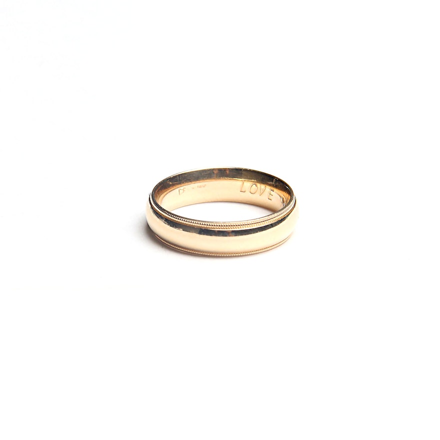 14K Gold Mens Ring Band