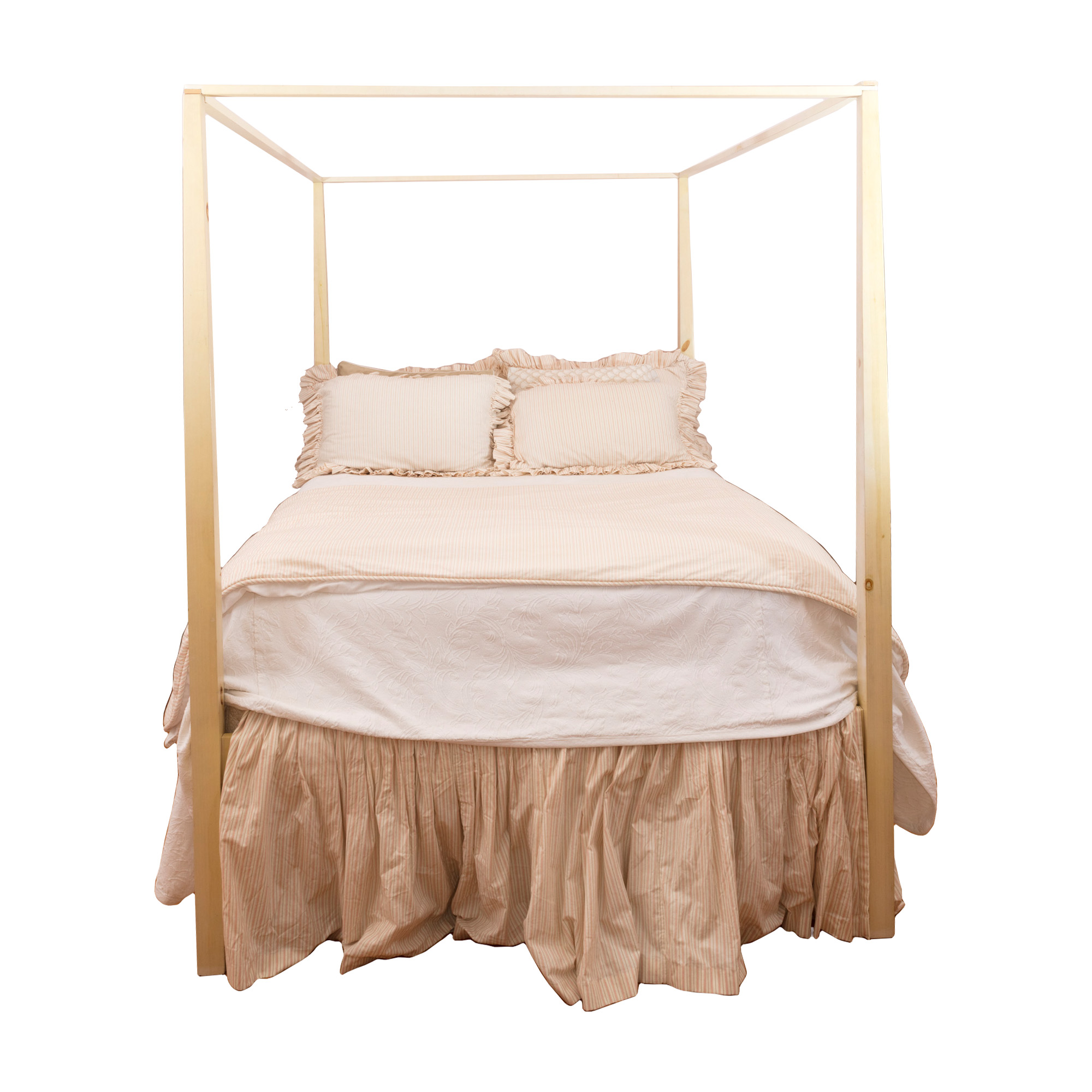 Pine Queen Sized Canopy Poster Bed Frame