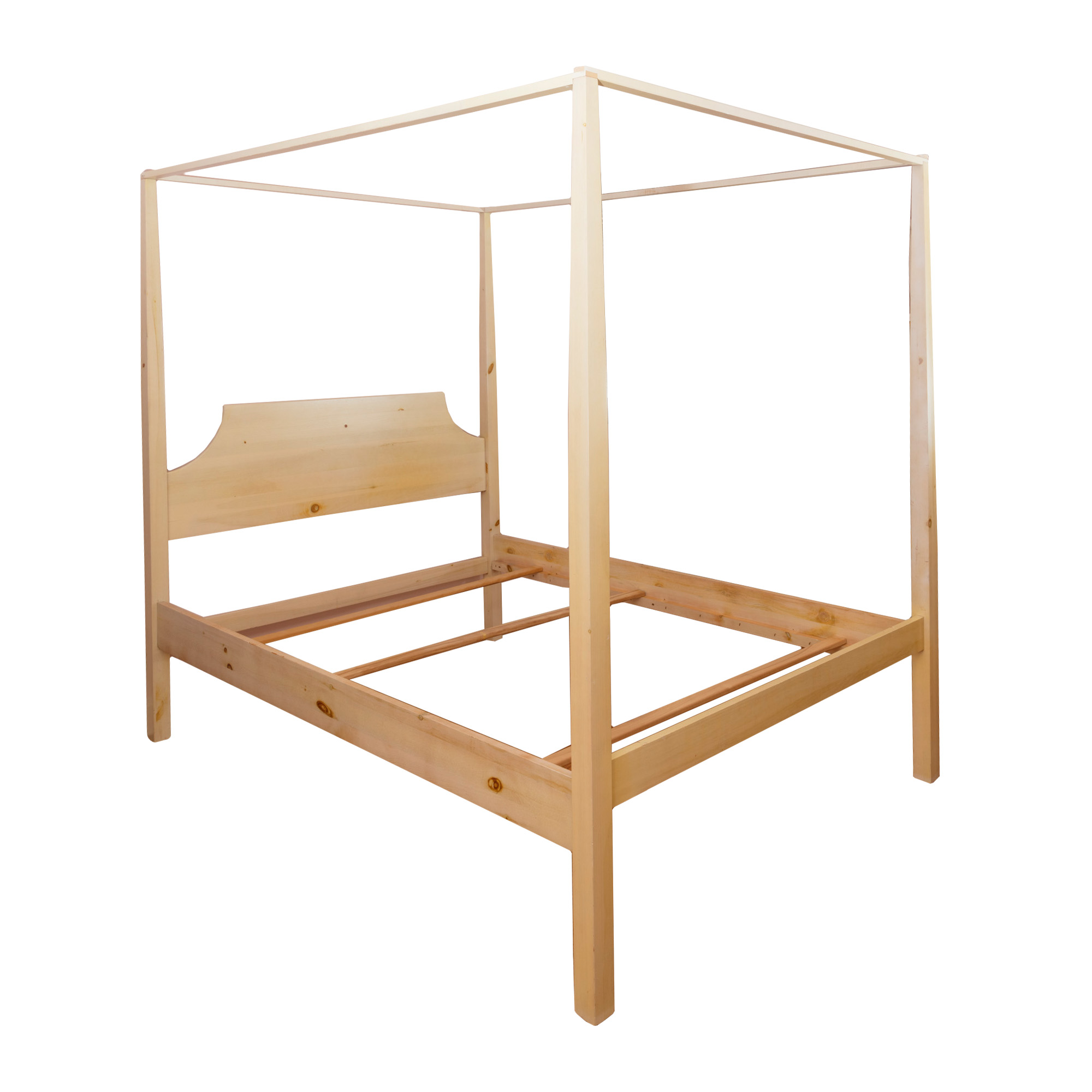 Pine Queen Sized Canopy Poster Bed Frame