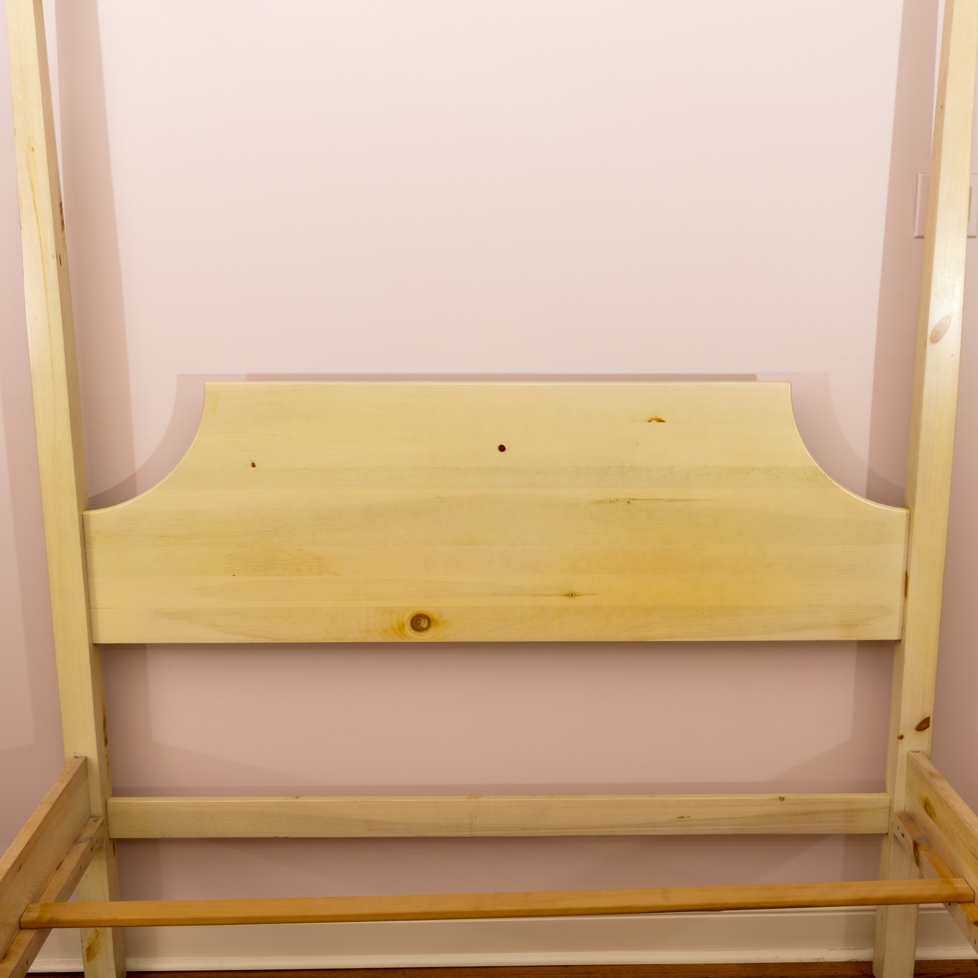 Pine Queen Sized Canopy Poster Bed Frame