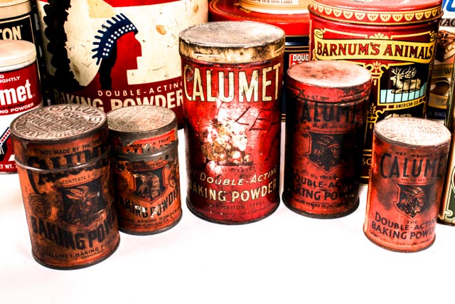 Collection of Vintage and Reproduction Vintage Tins