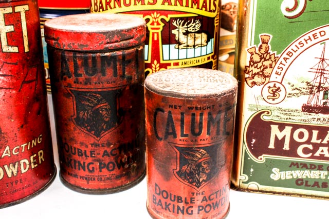 Collection of Vintage and Reproduction Vintage Tins