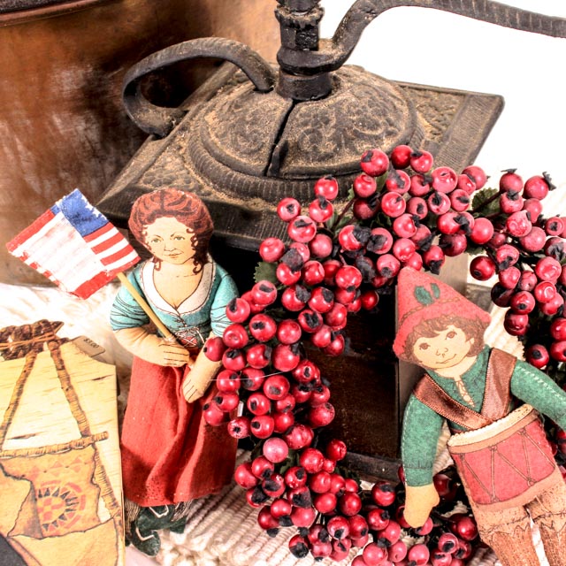 Vintage Early American Style Decor Grouping