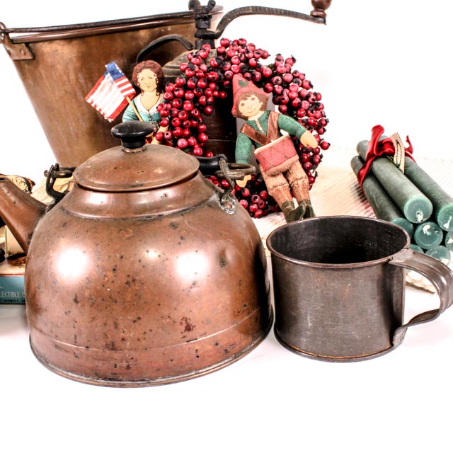 Vintage Early American Style Decor Grouping