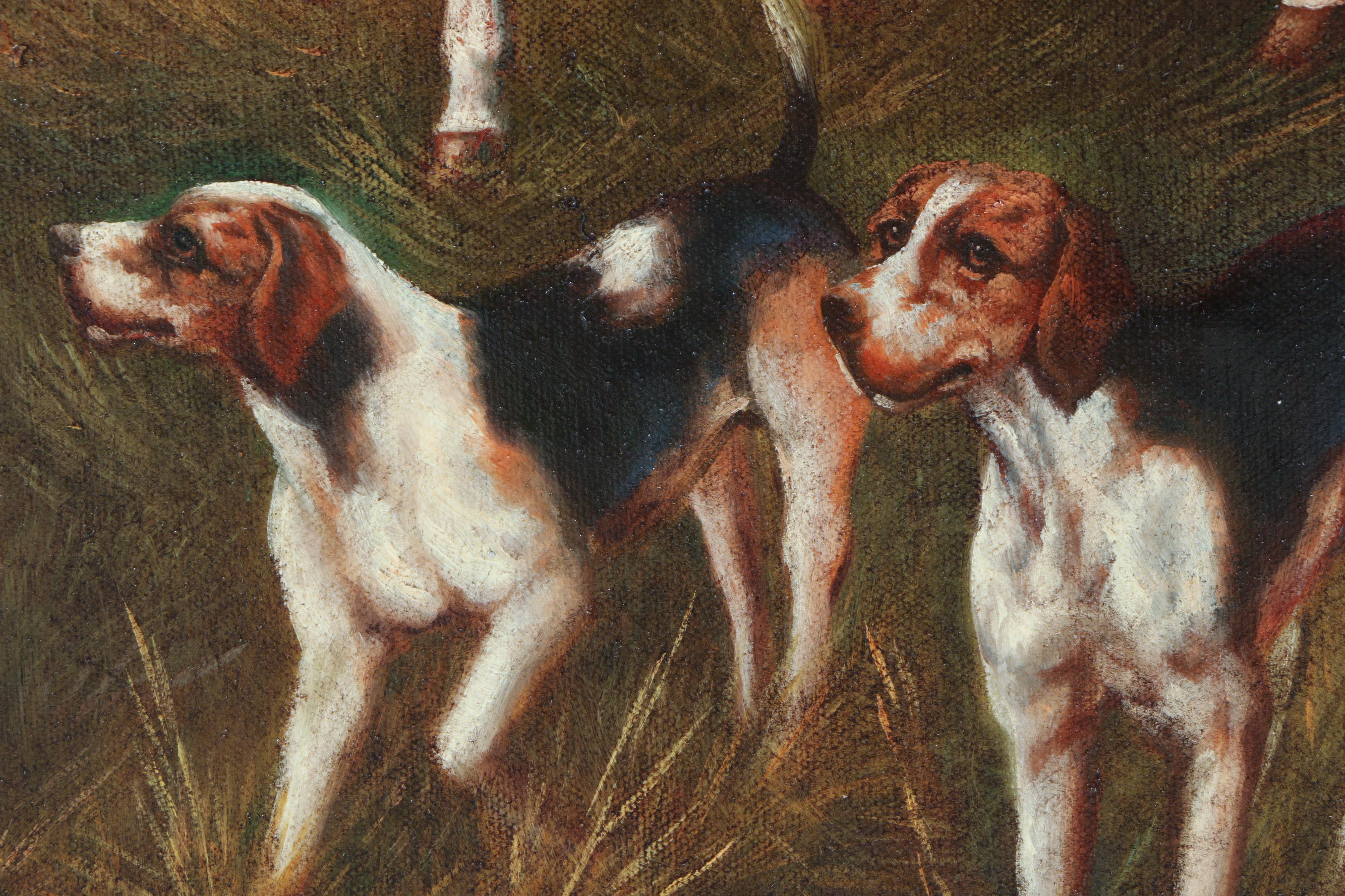 W. Larson Oil Painting on Canvas of a Fox Hunting Scene