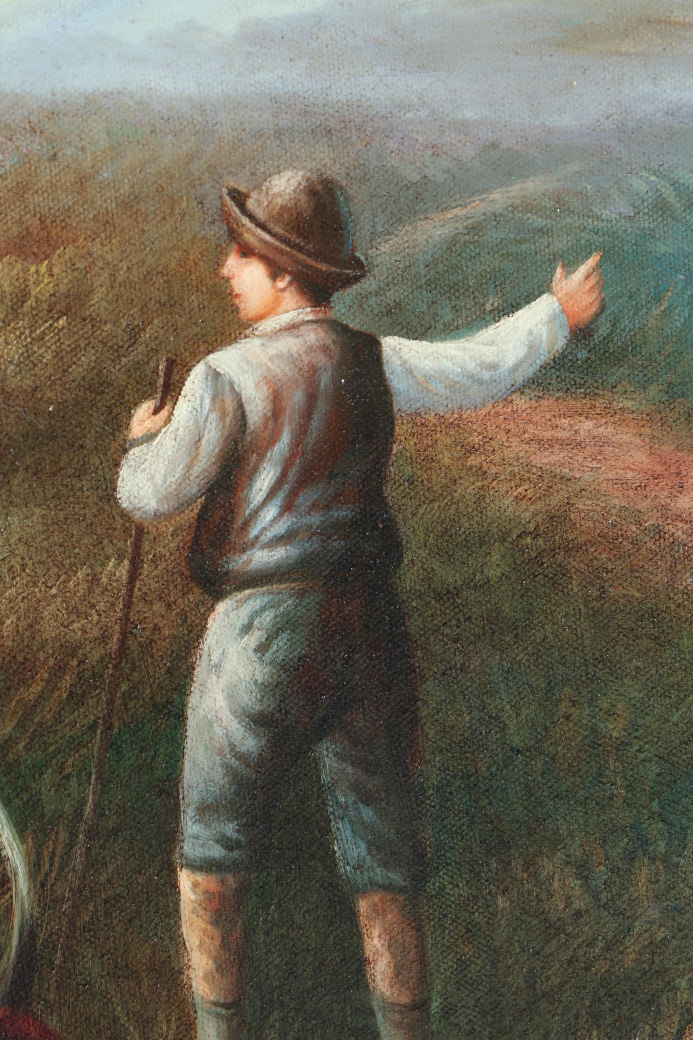 W. Larson Oil Painting on Canvas of a Fox Hunting Scene