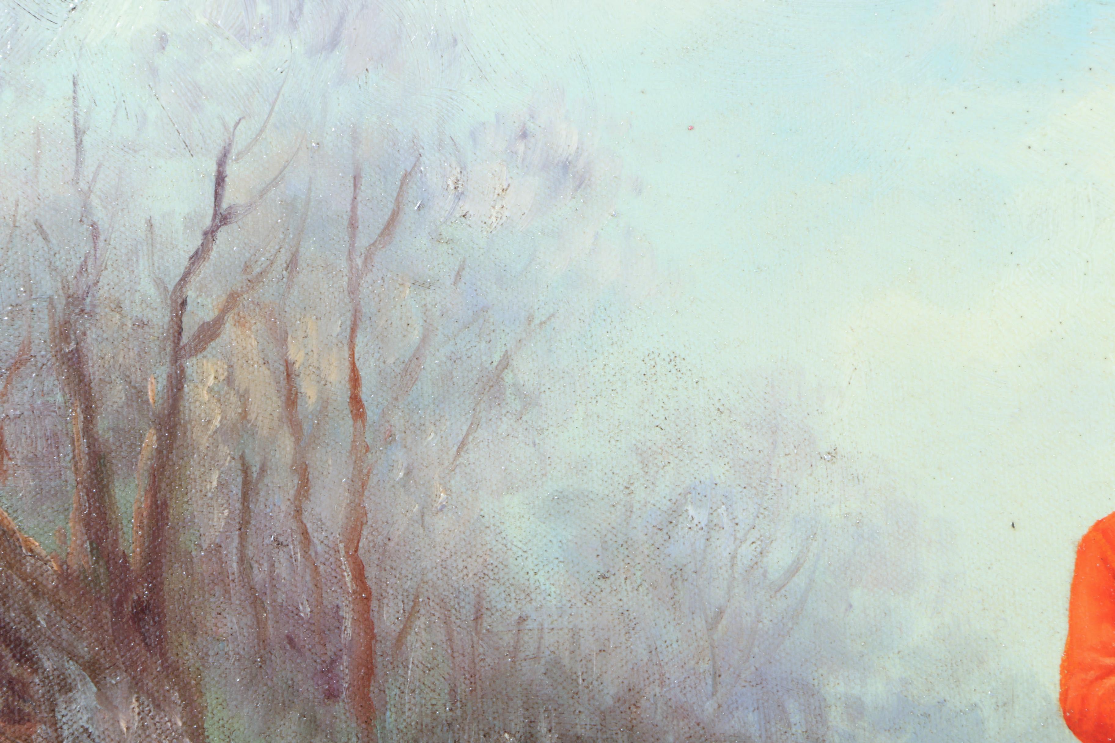 W. Larson Oil Painting on Canvas of a Fox Hunting Scene