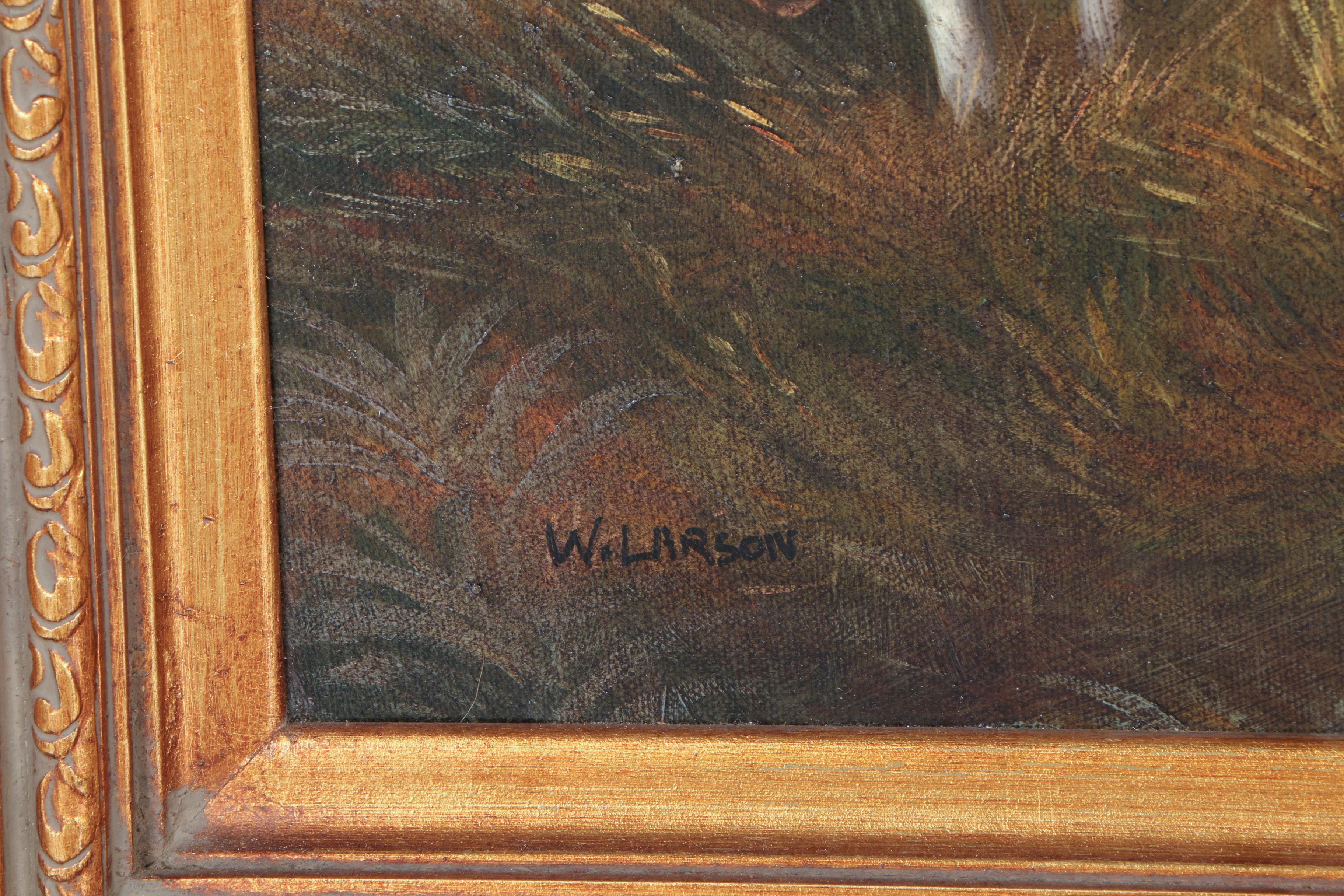 W. Larson Oil Painting on Canvas of a Fox Hunting Scene