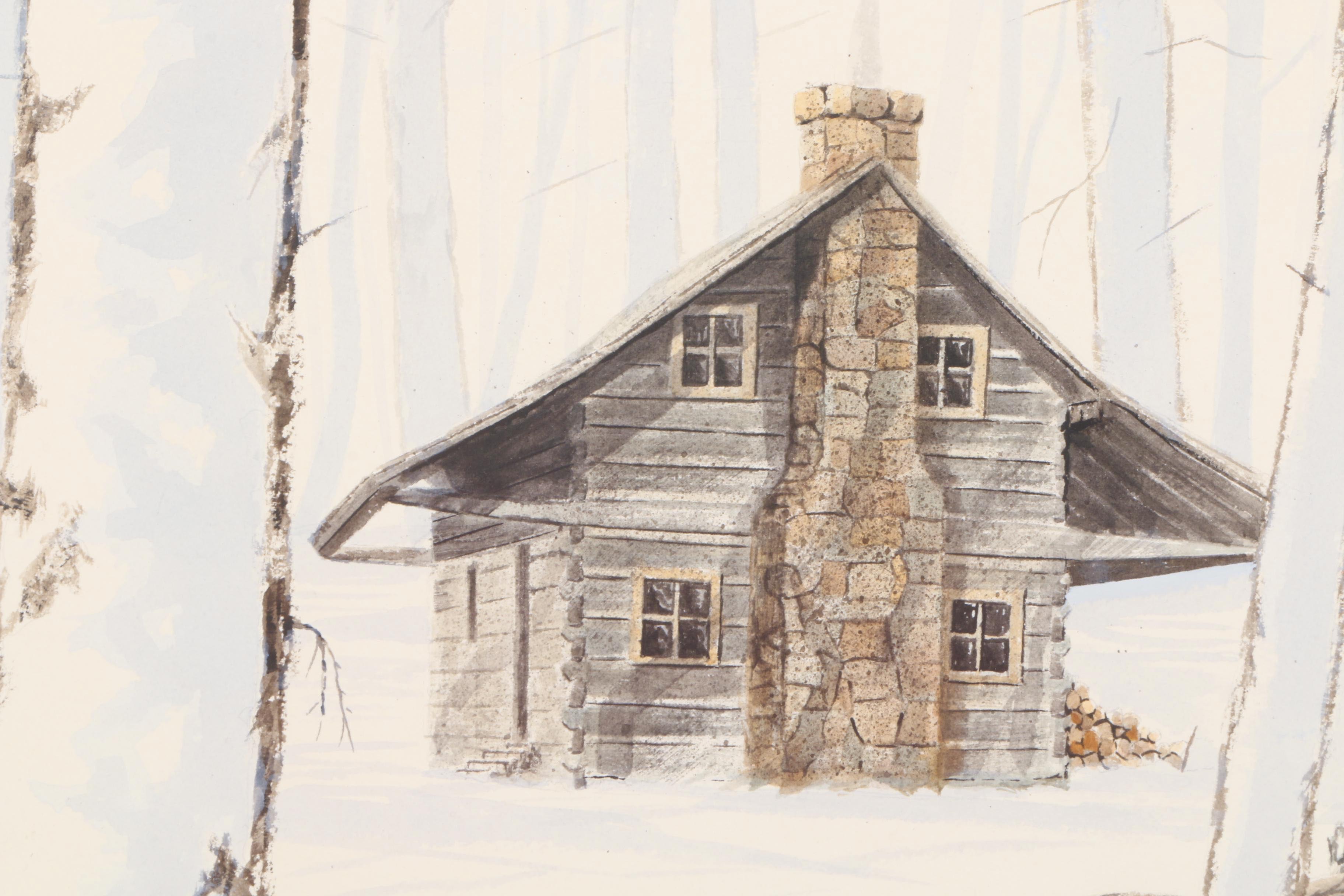 Larry Dodson Watercolor "Lookout Mountain Winter"
