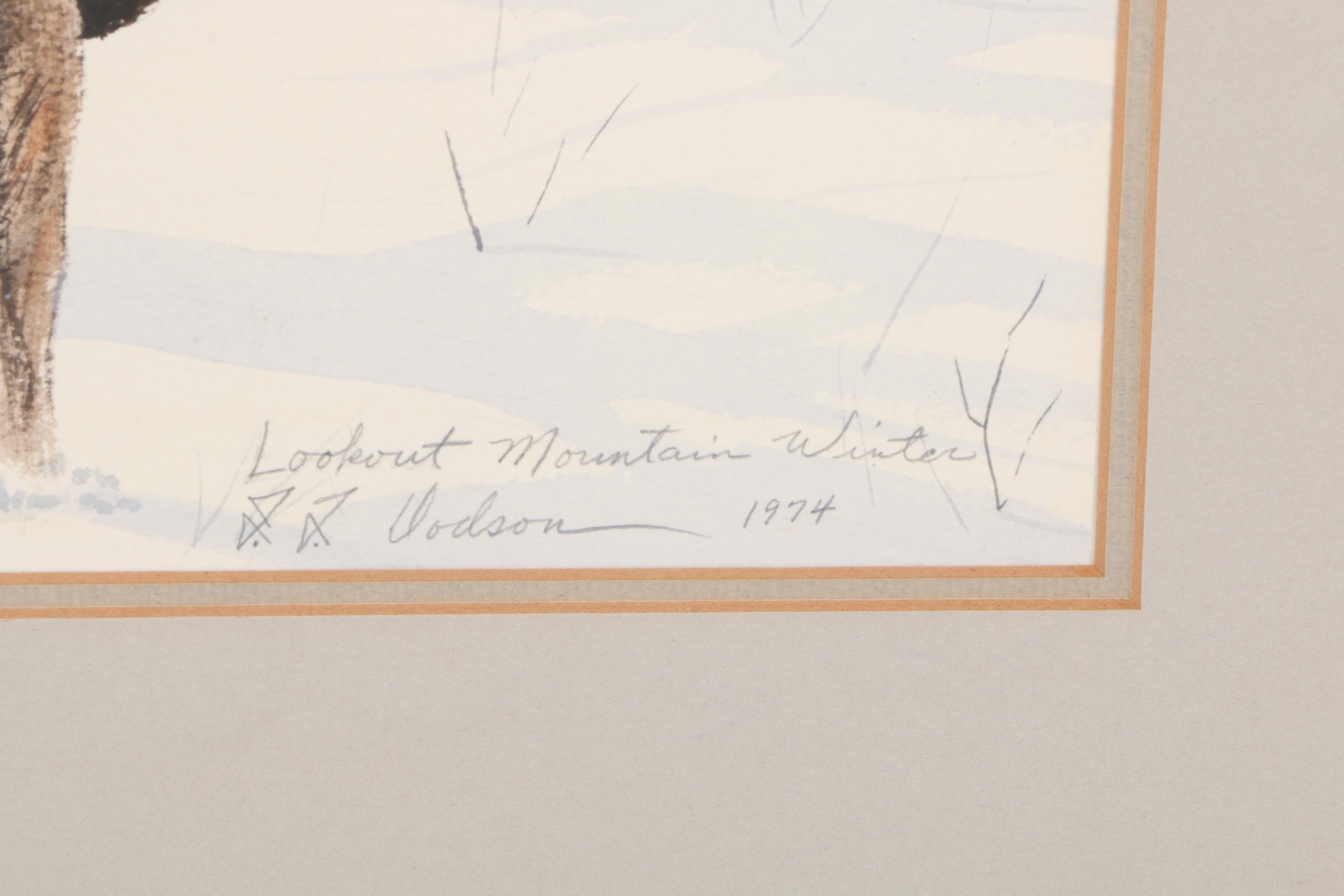 Larry Dodson Watercolor "Lookout Mountain Winter"