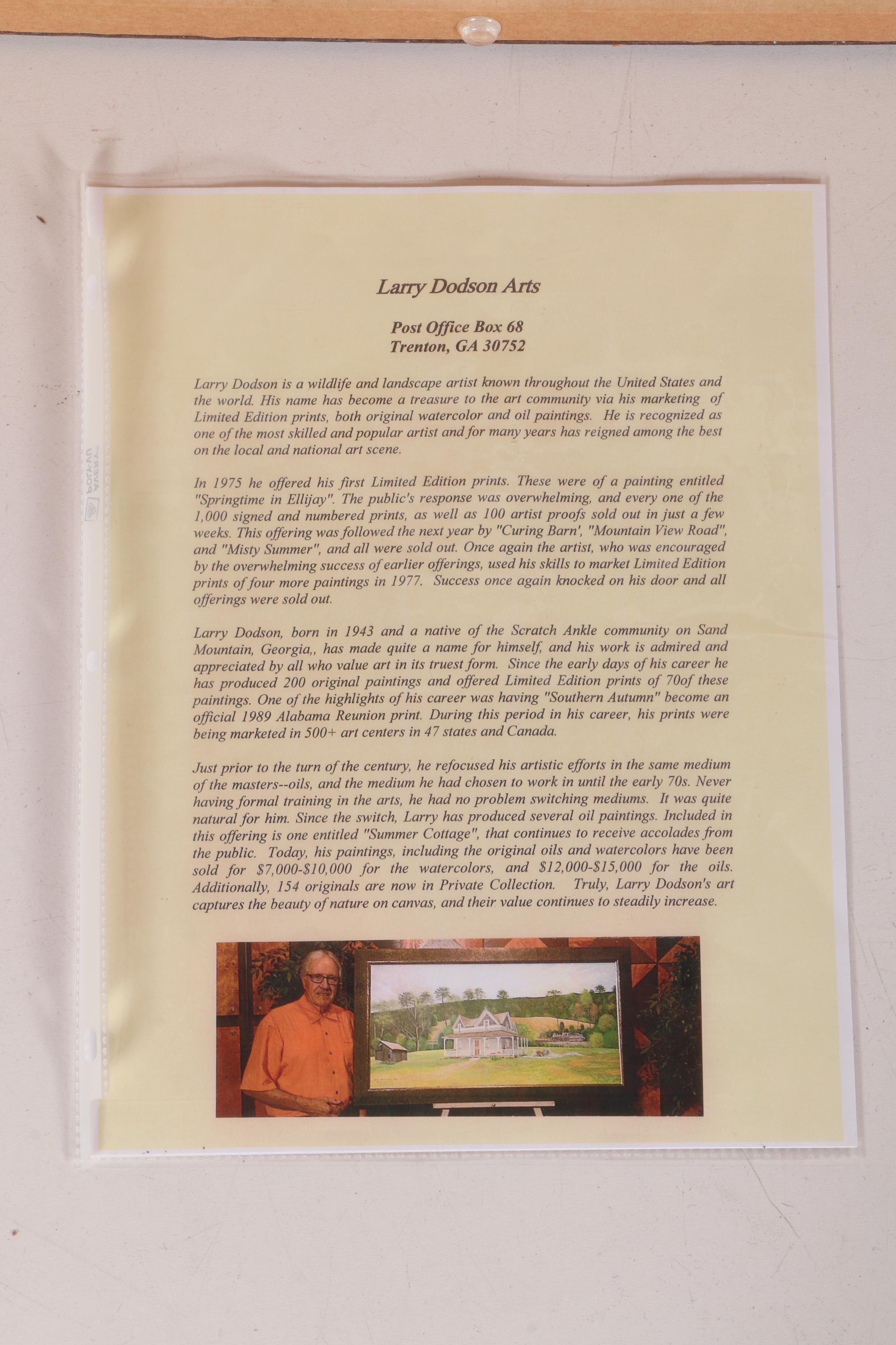 Larry Dodson Watercolor "Lookout Mountain Winter"