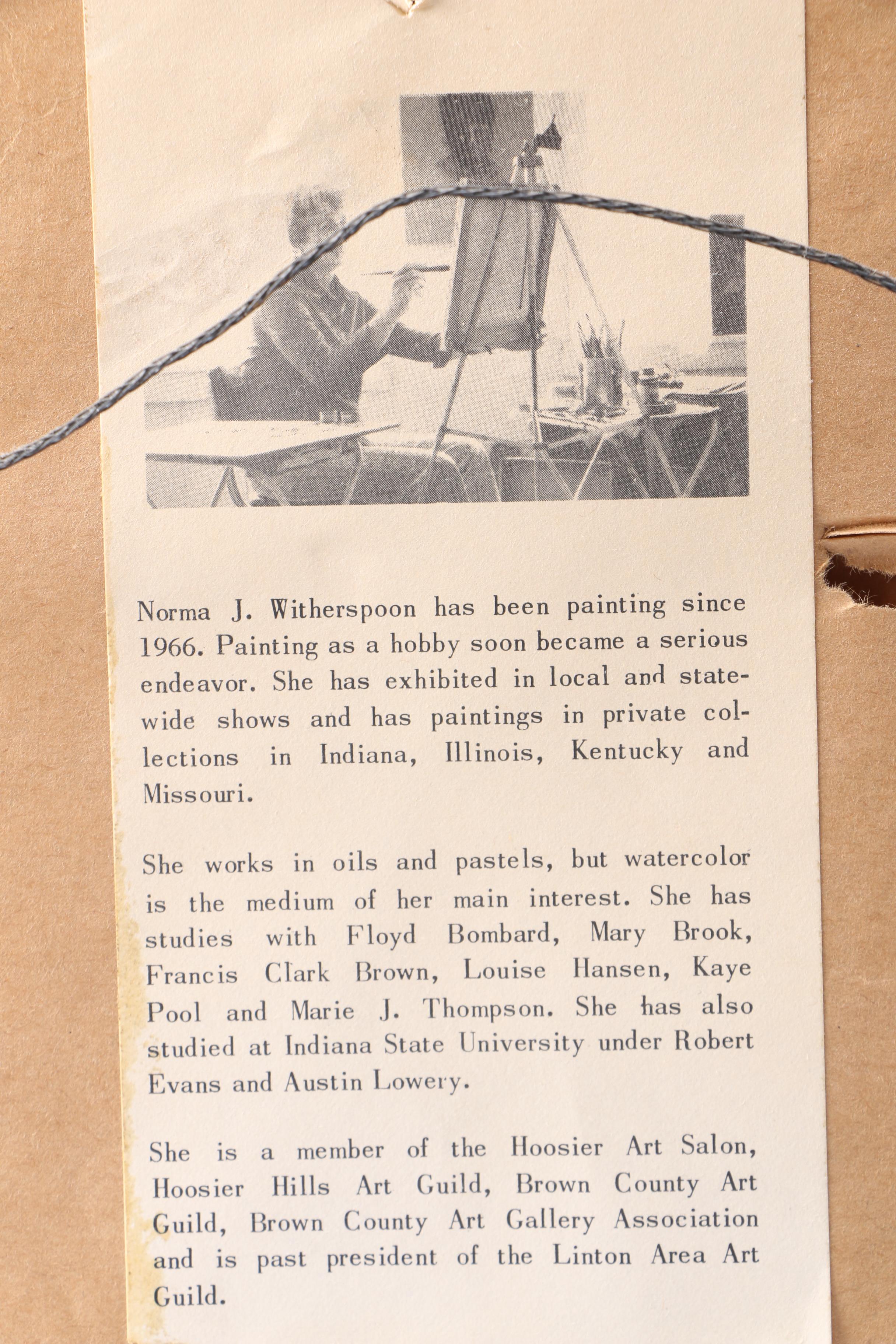 Norma J. Witherspoon Original Watercolor and After Paul Whitney Hunter Offset Lithograph of Rabbits