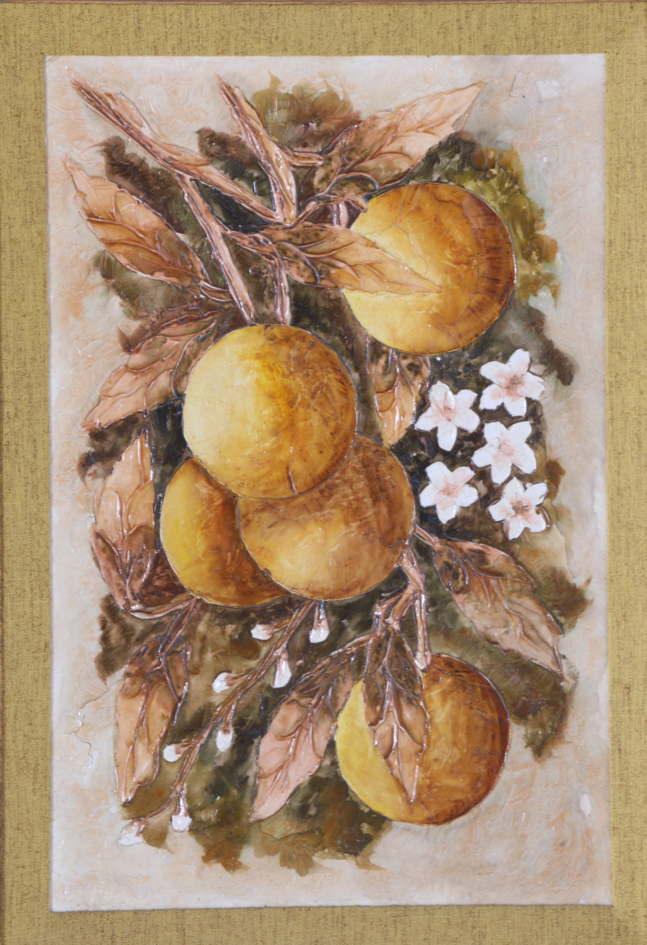 1973 Oil Painting on Board of Oranges