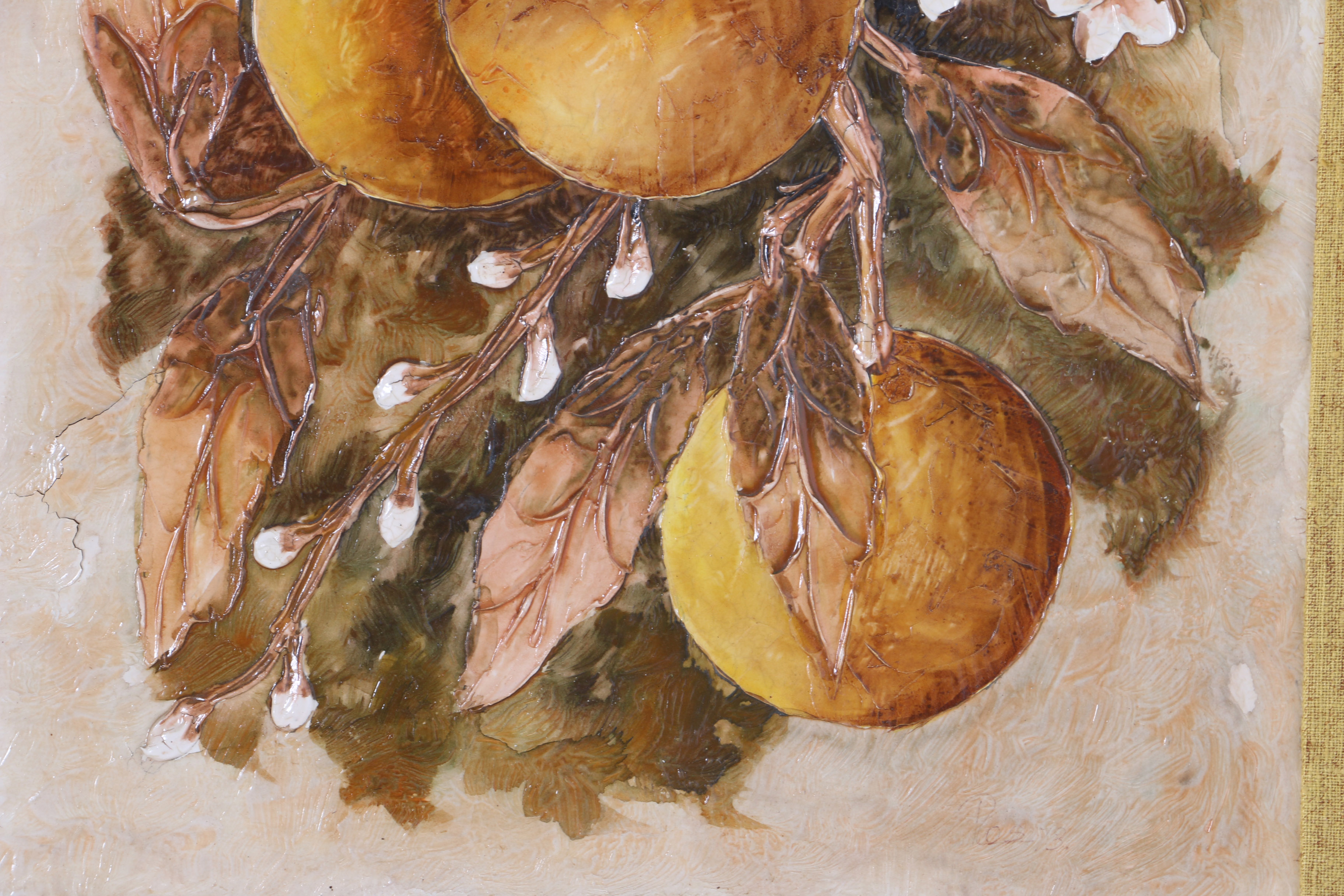 1973 Oil Painting on Board of Oranges