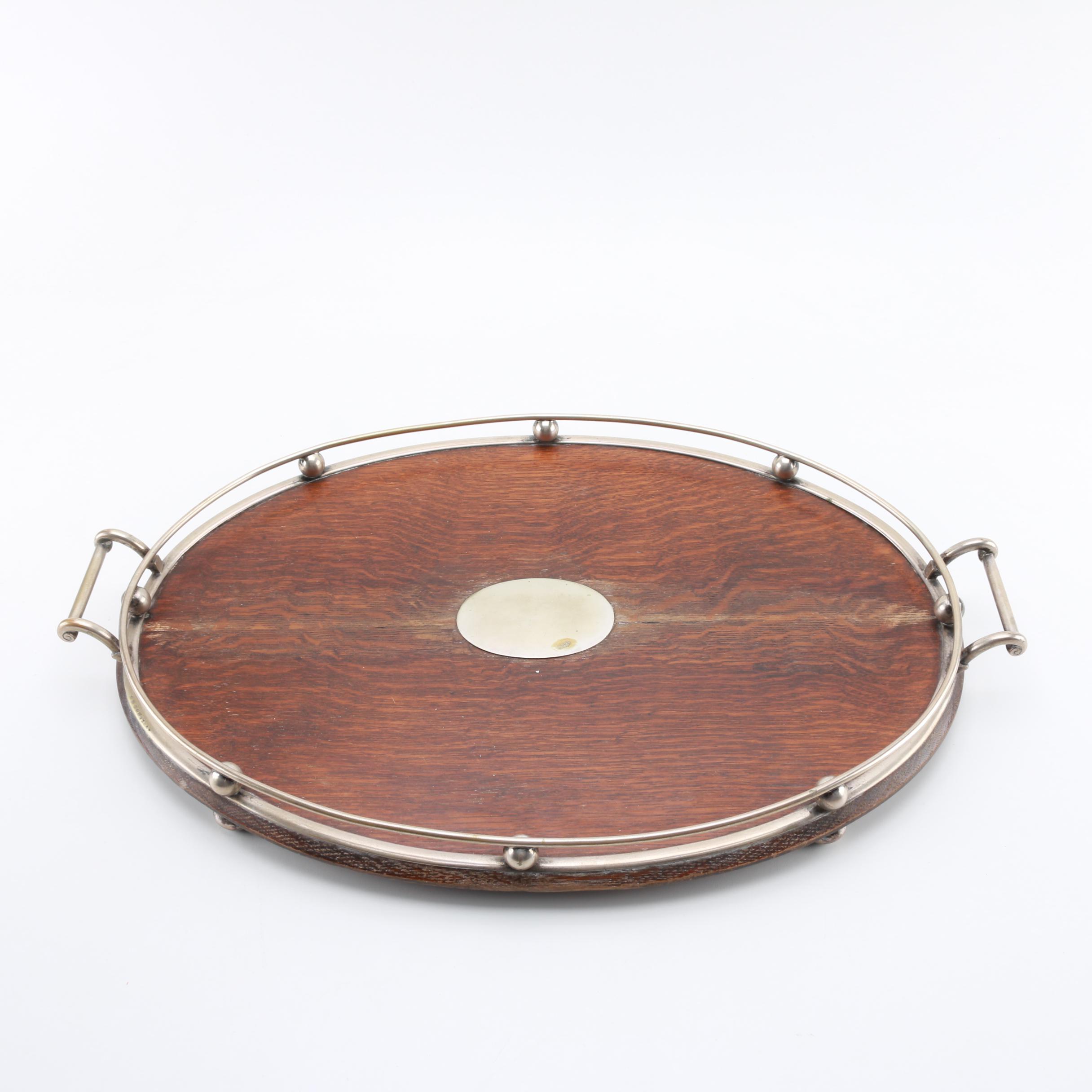 Antique Oak Serving Tray