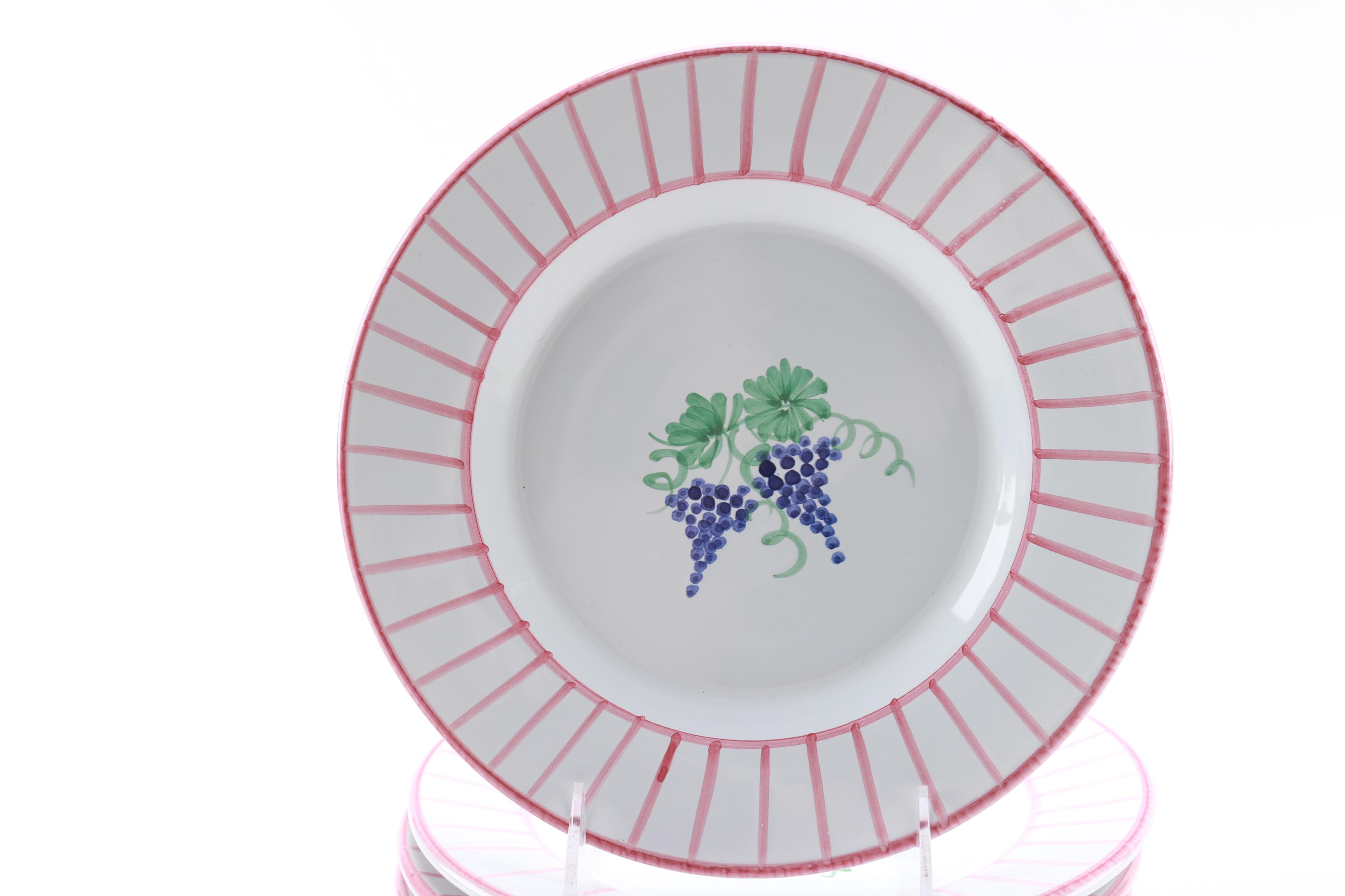 Collection of Grape Pattern Plates From Italy