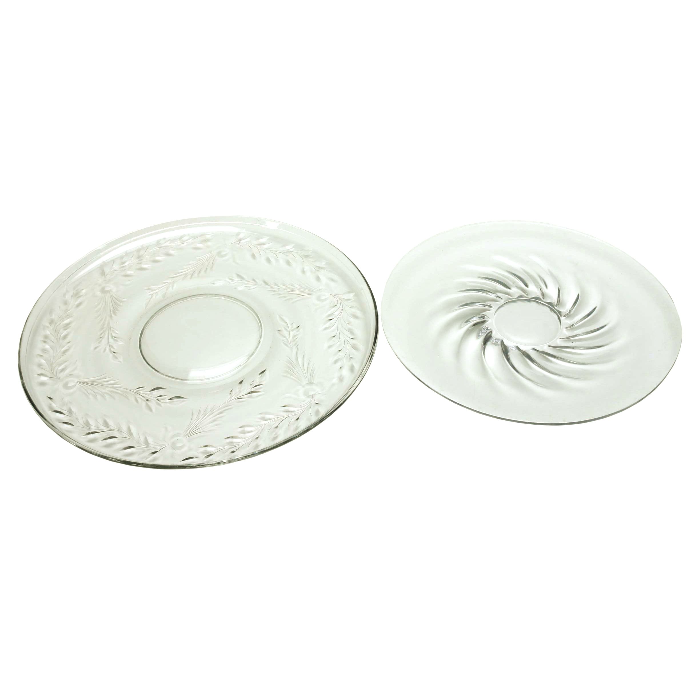 Pair of Glass Serving Platters