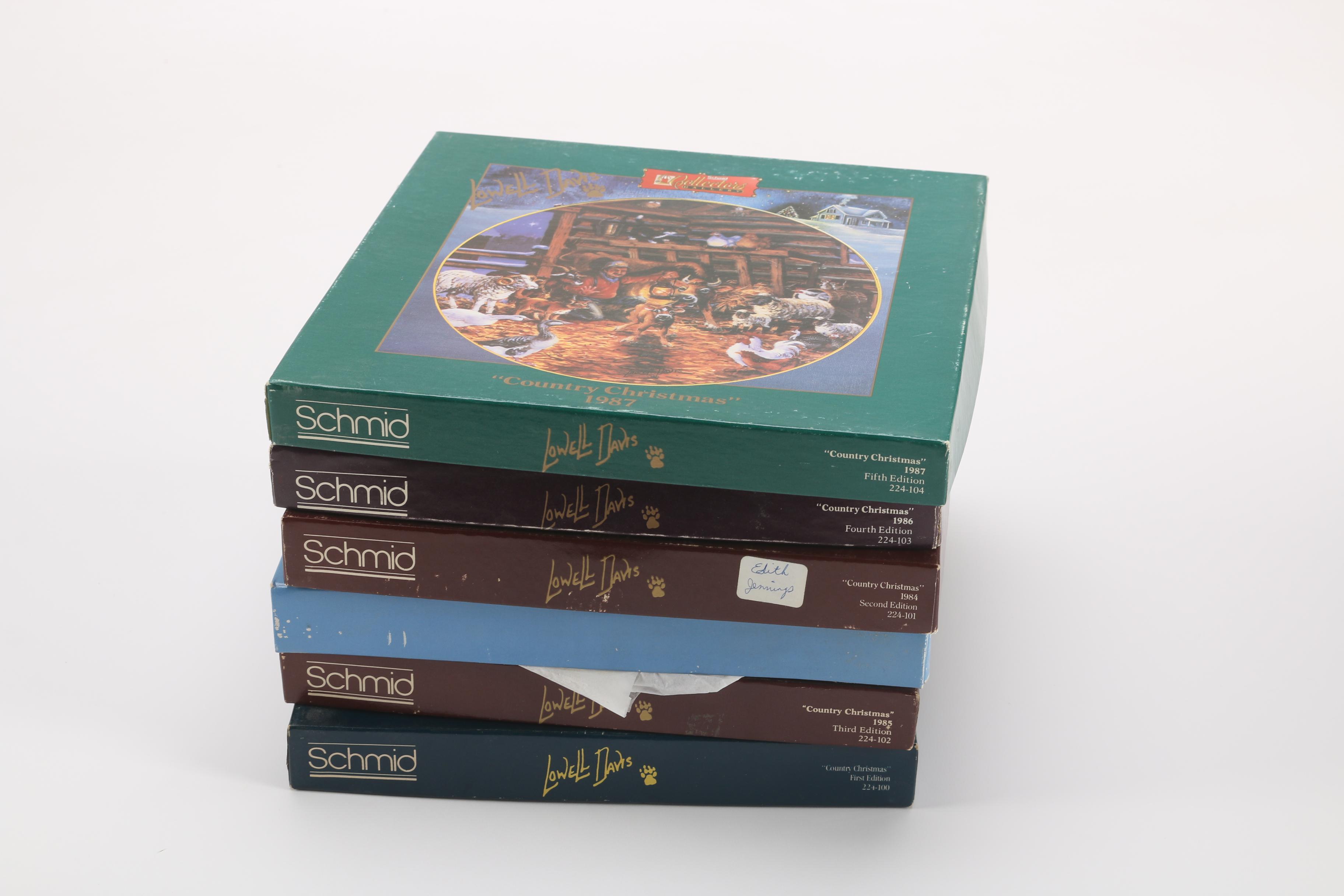 Lowell Davis Schmid "Country Christmas" Plates