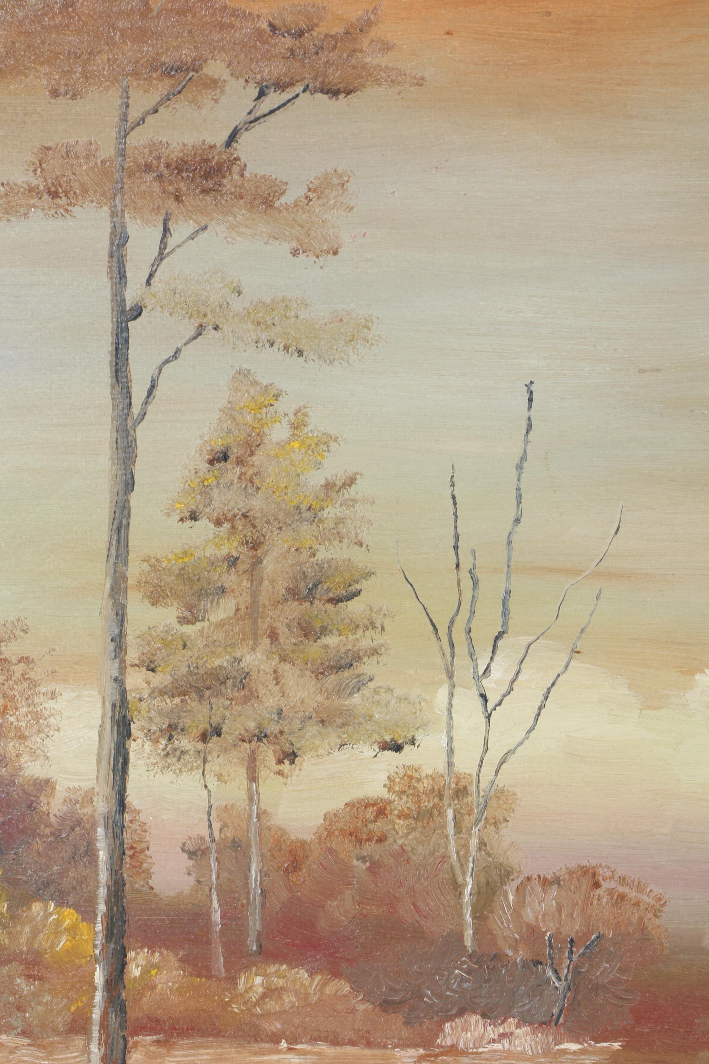 Roe B. Moore Oil Painting on Board of Landscape