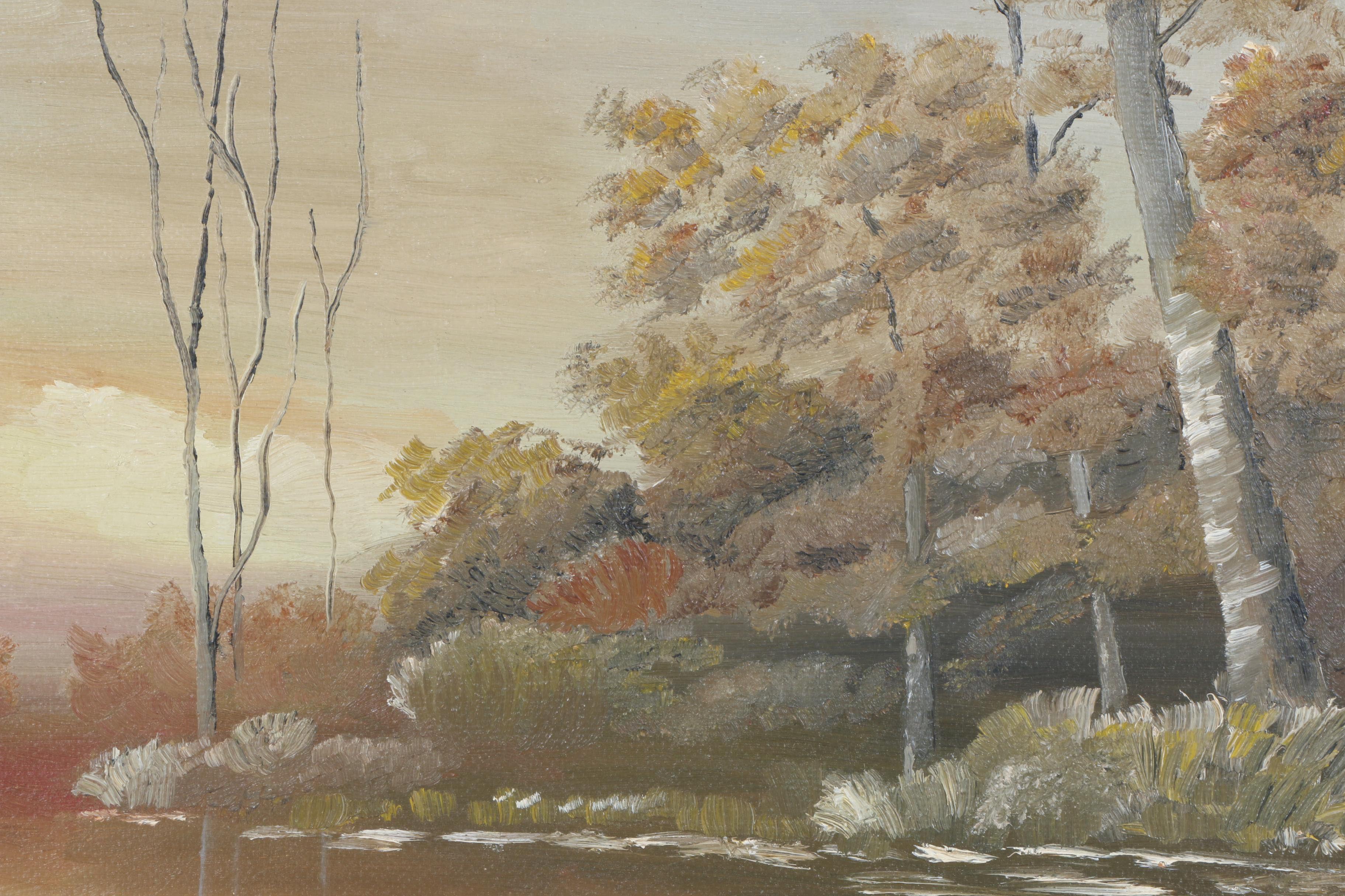 Roe B. Moore Oil Painting on Board of Landscape