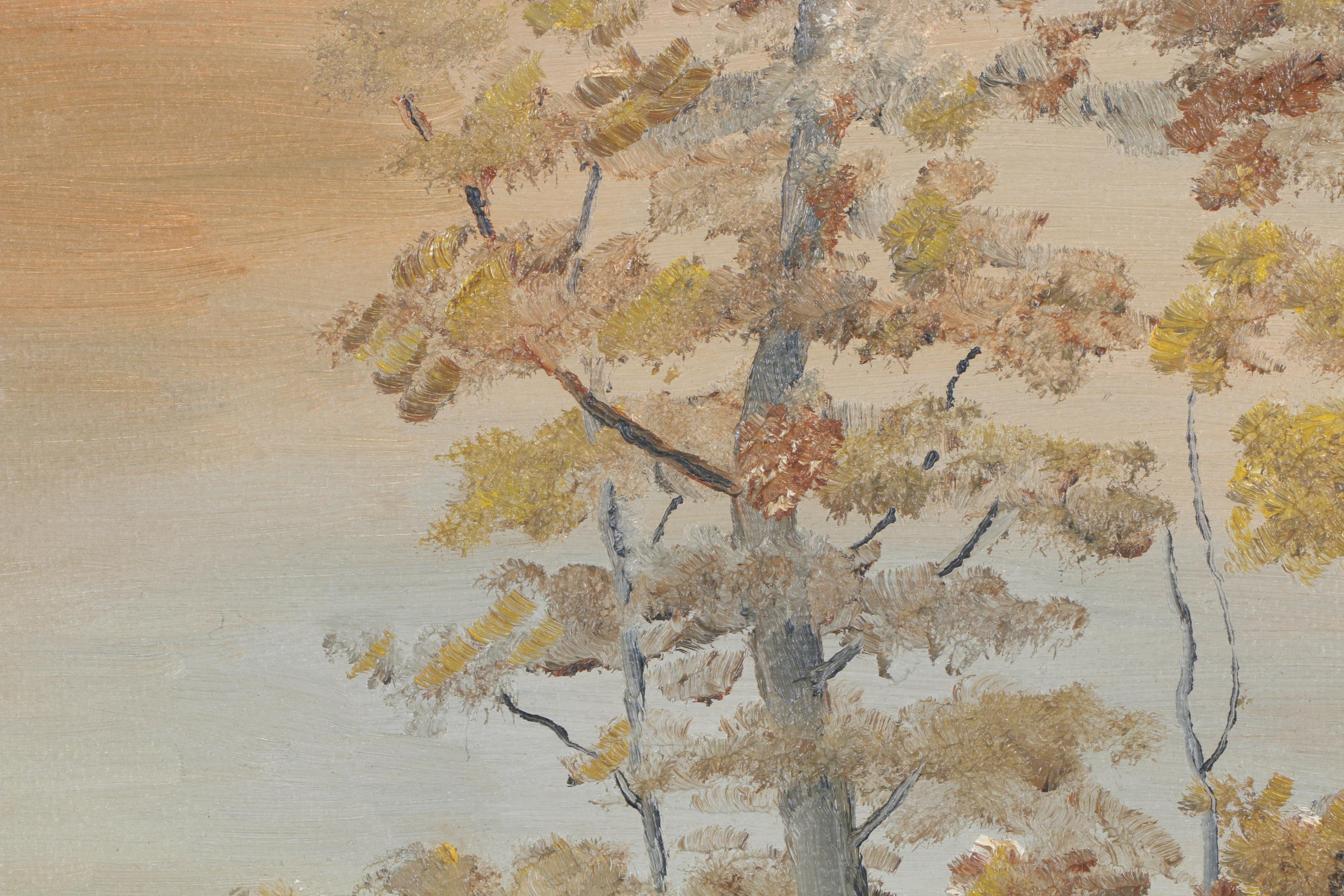 Roe B. Moore Oil Painting on Board of Landscape