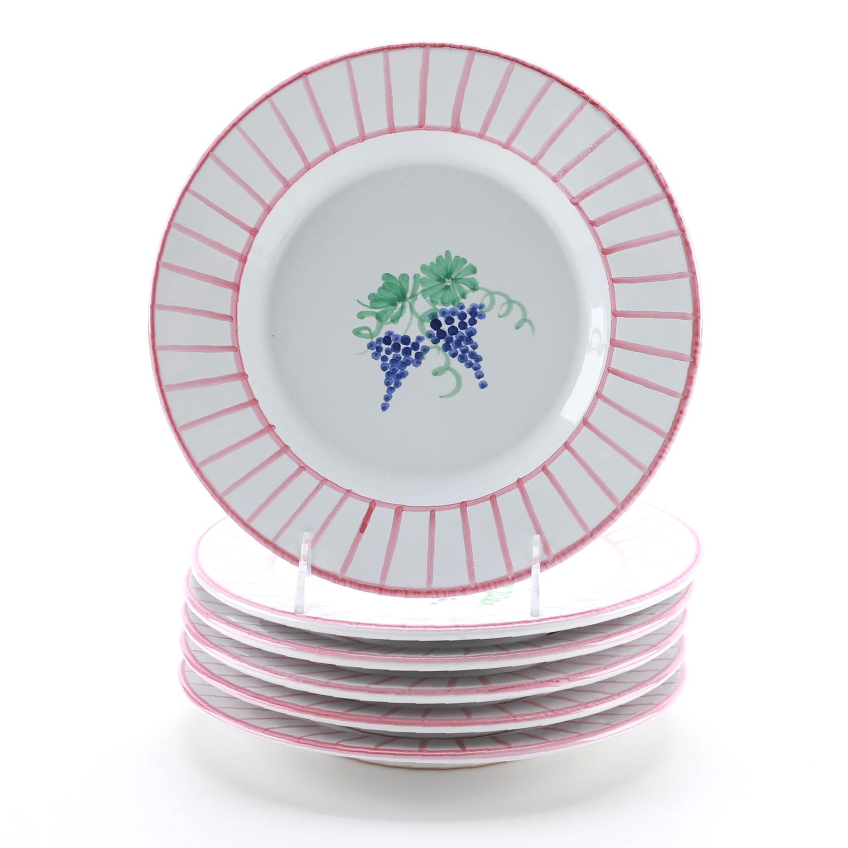Collection of Grape Pattern Plates From Italy