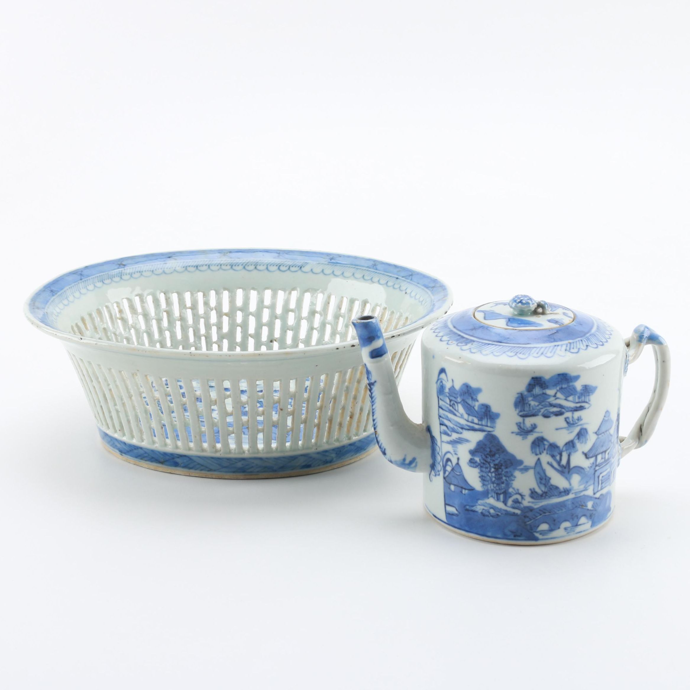 Chinese Ceramic Bowl and Teapot