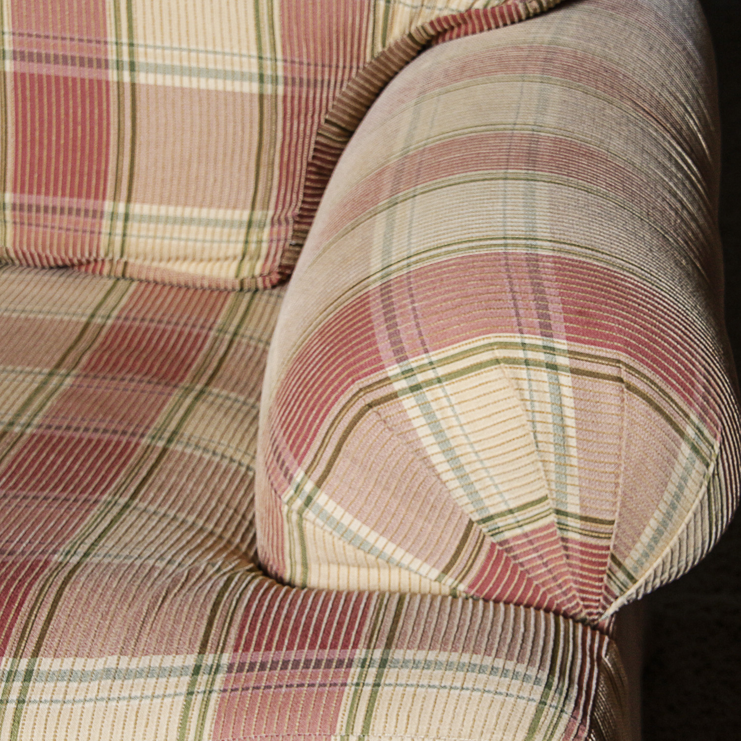 Ethan Allen Plaid Sofa