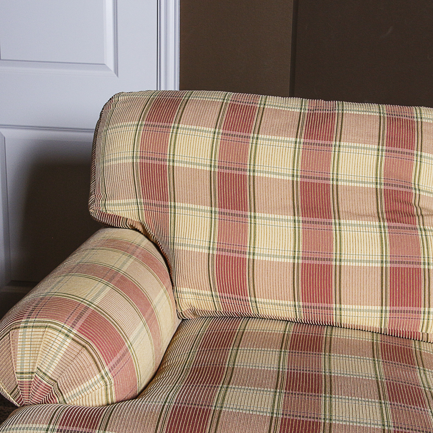 Ethan Allen Plaid Sofa