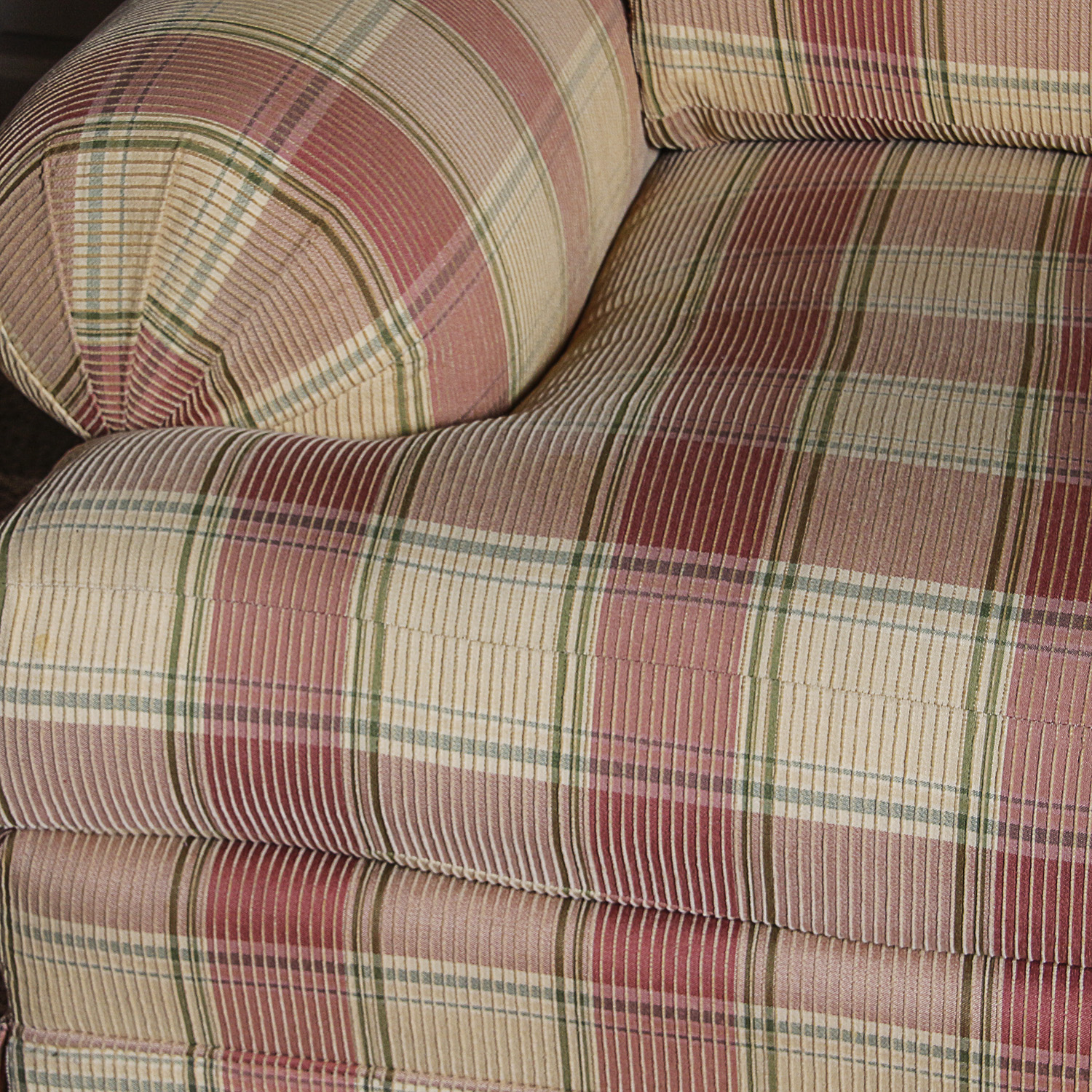 Ethan Allen Plaid Sofa