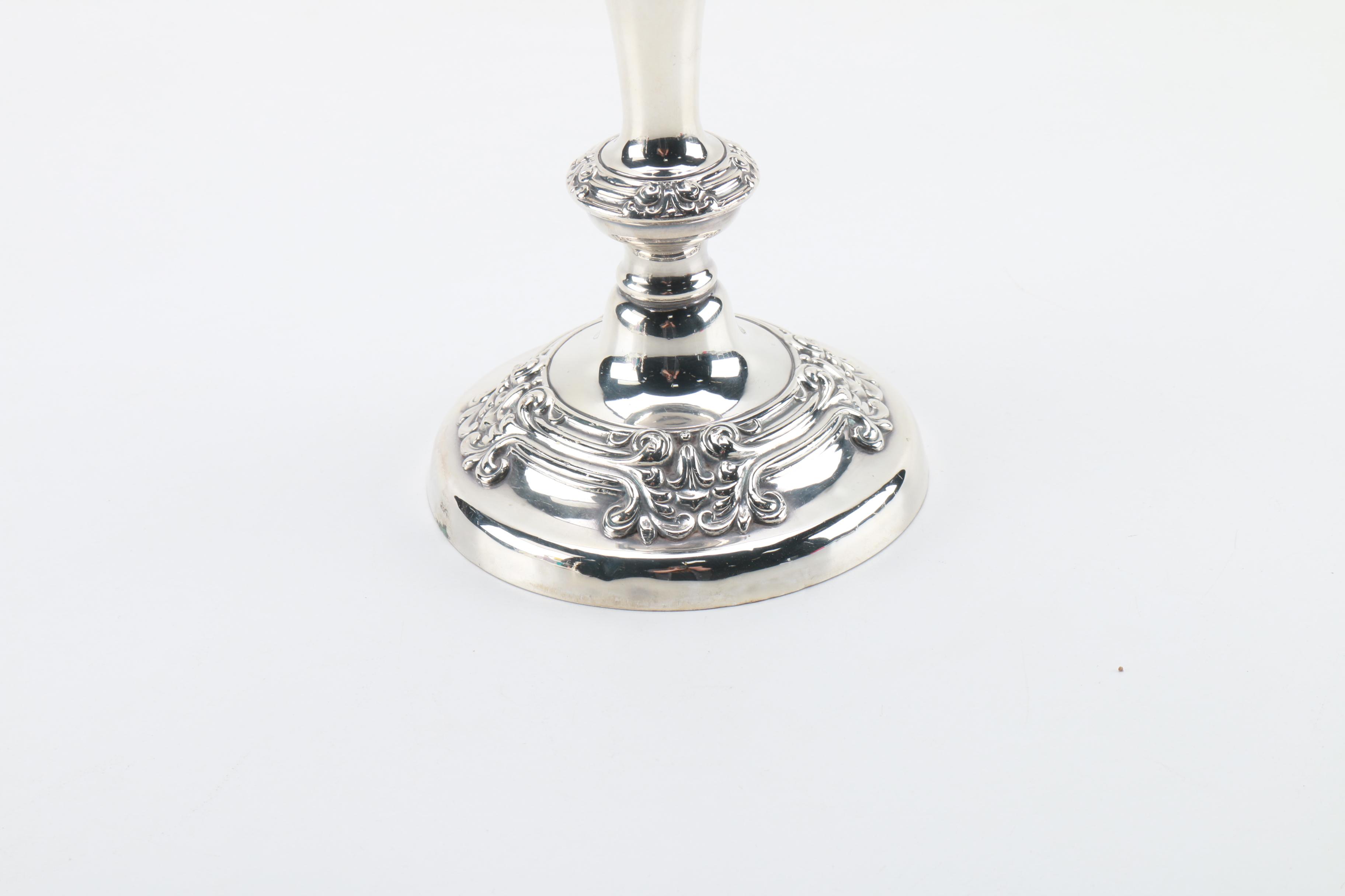 Pair of Weighted Sterling Silver Candlesticks