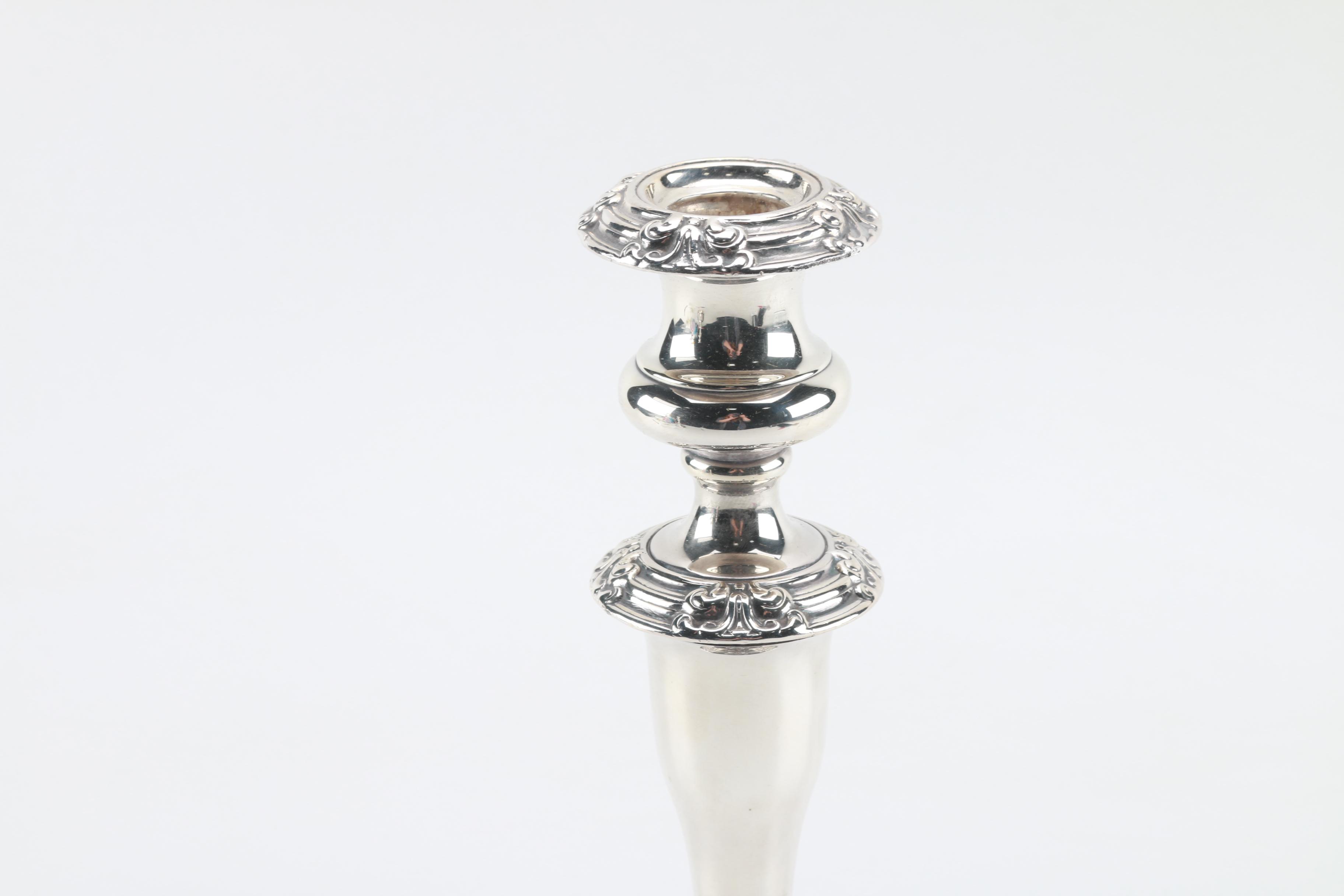 Pair of Weighted Sterling Silver Candlesticks