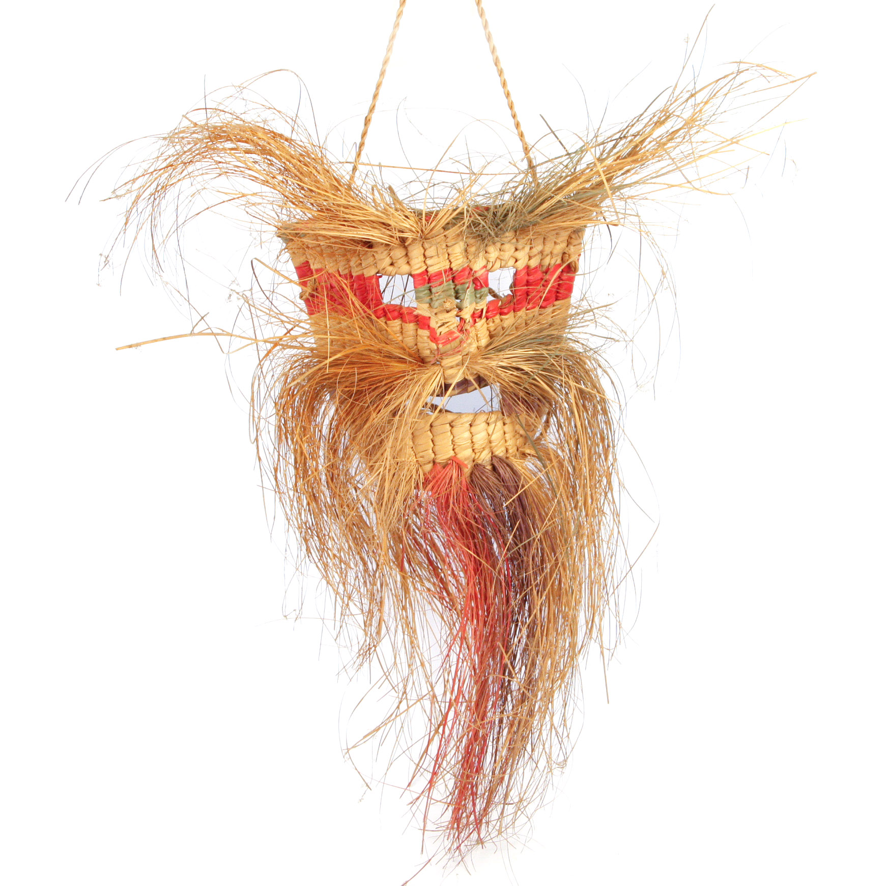 Handwoven Mexican Folk Art Straw Mask