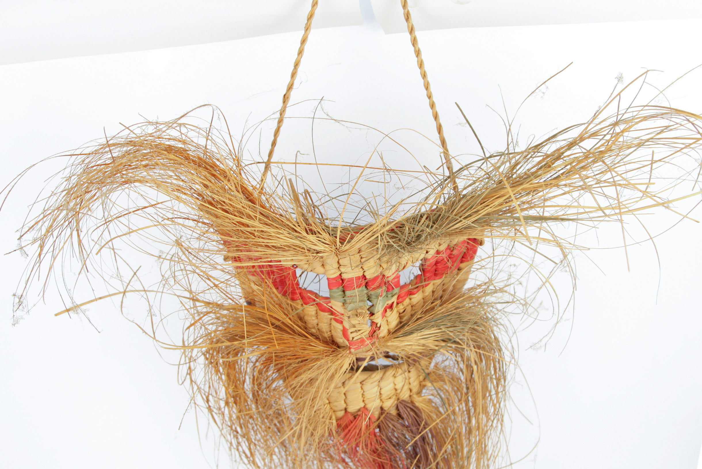 Handwoven Mexican Folk Art Straw Mask