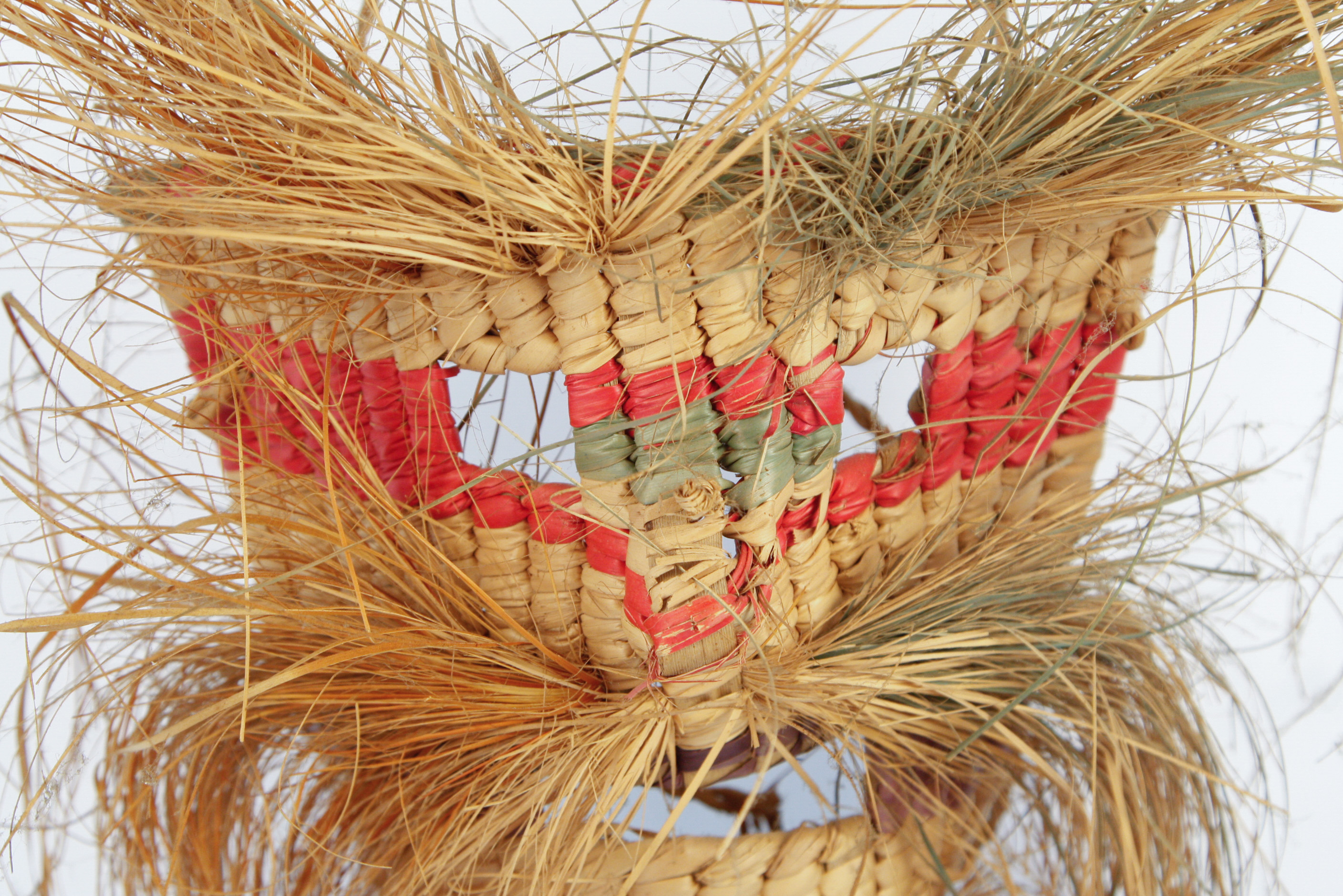 Handwoven Mexican Folk Art Straw Mask