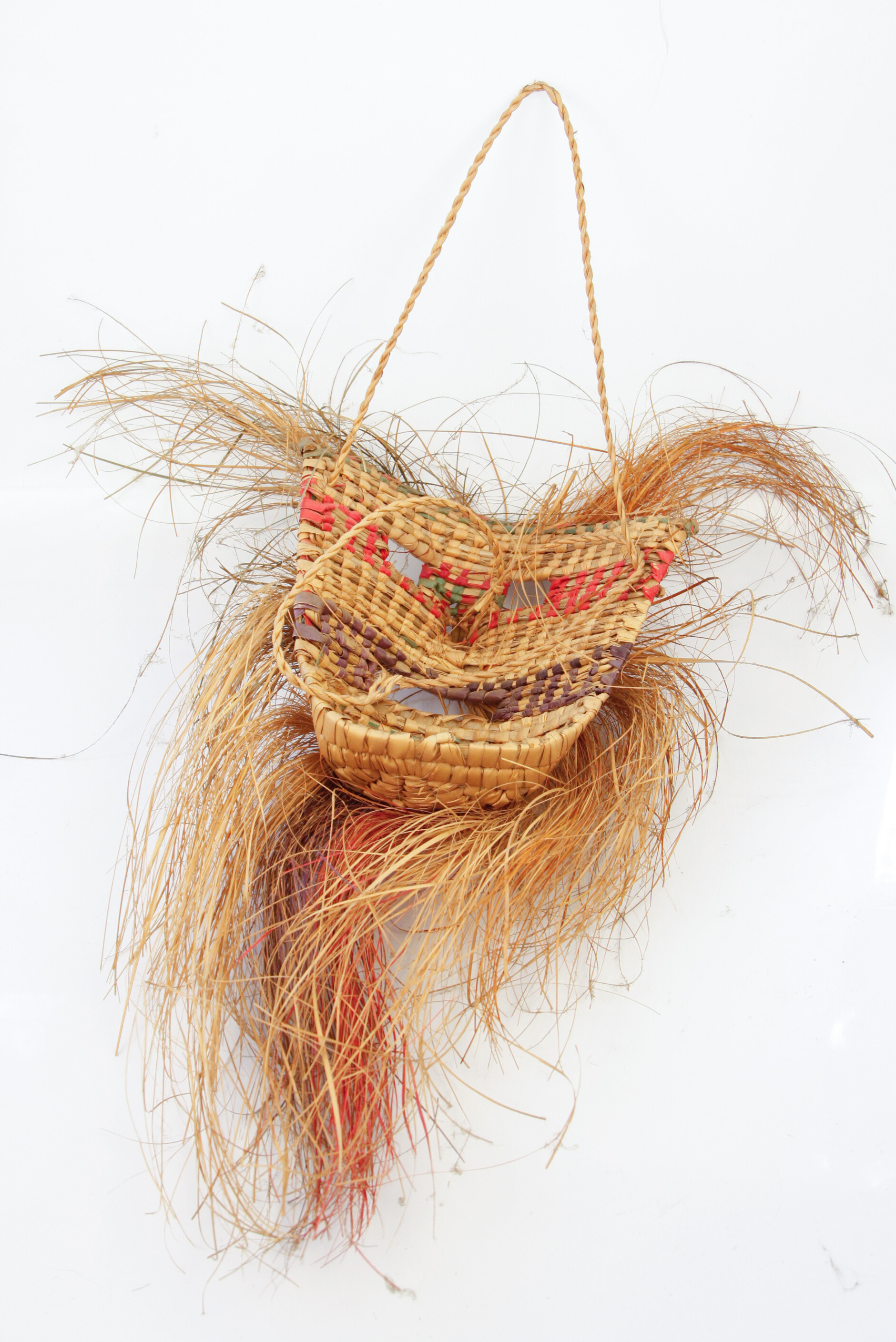 Handwoven Mexican Folk Art Straw Mask
