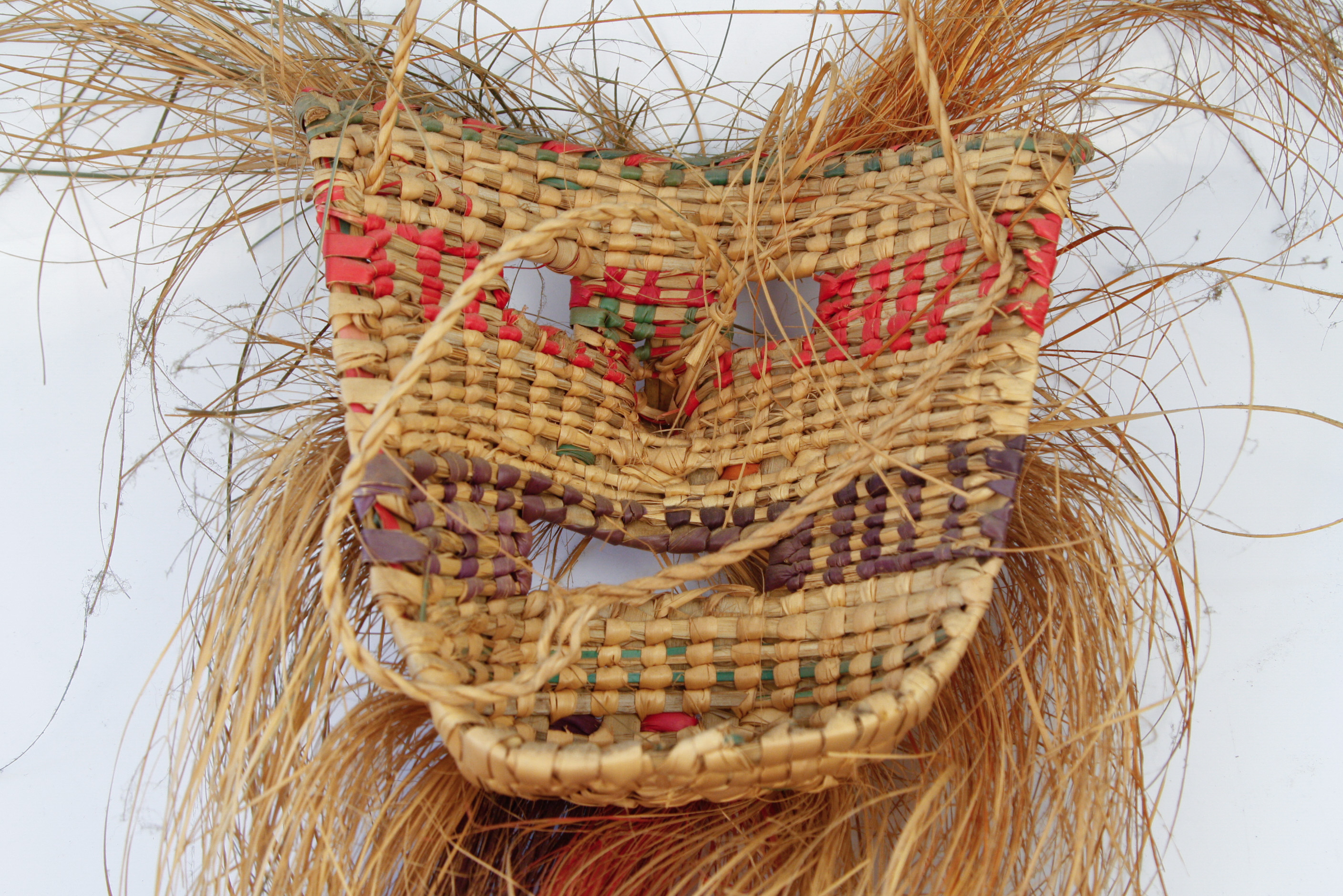 Handwoven Mexican Folk Art Straw Mask