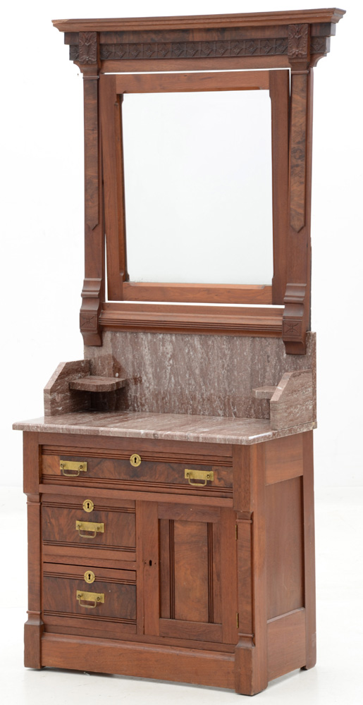 Antique Marble Top Washstand with Mirror