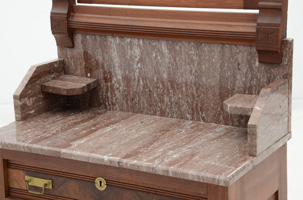 Antique Marble Top Washstand with Mirror