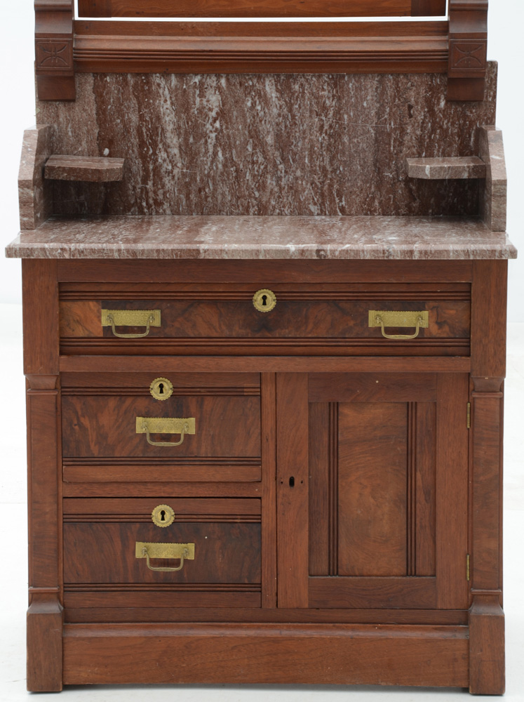 Antique Marble Top Washstand with Mirror