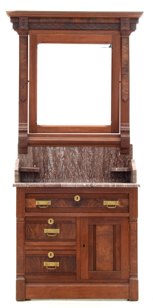 Antique Marble Top Washstand with Mirror