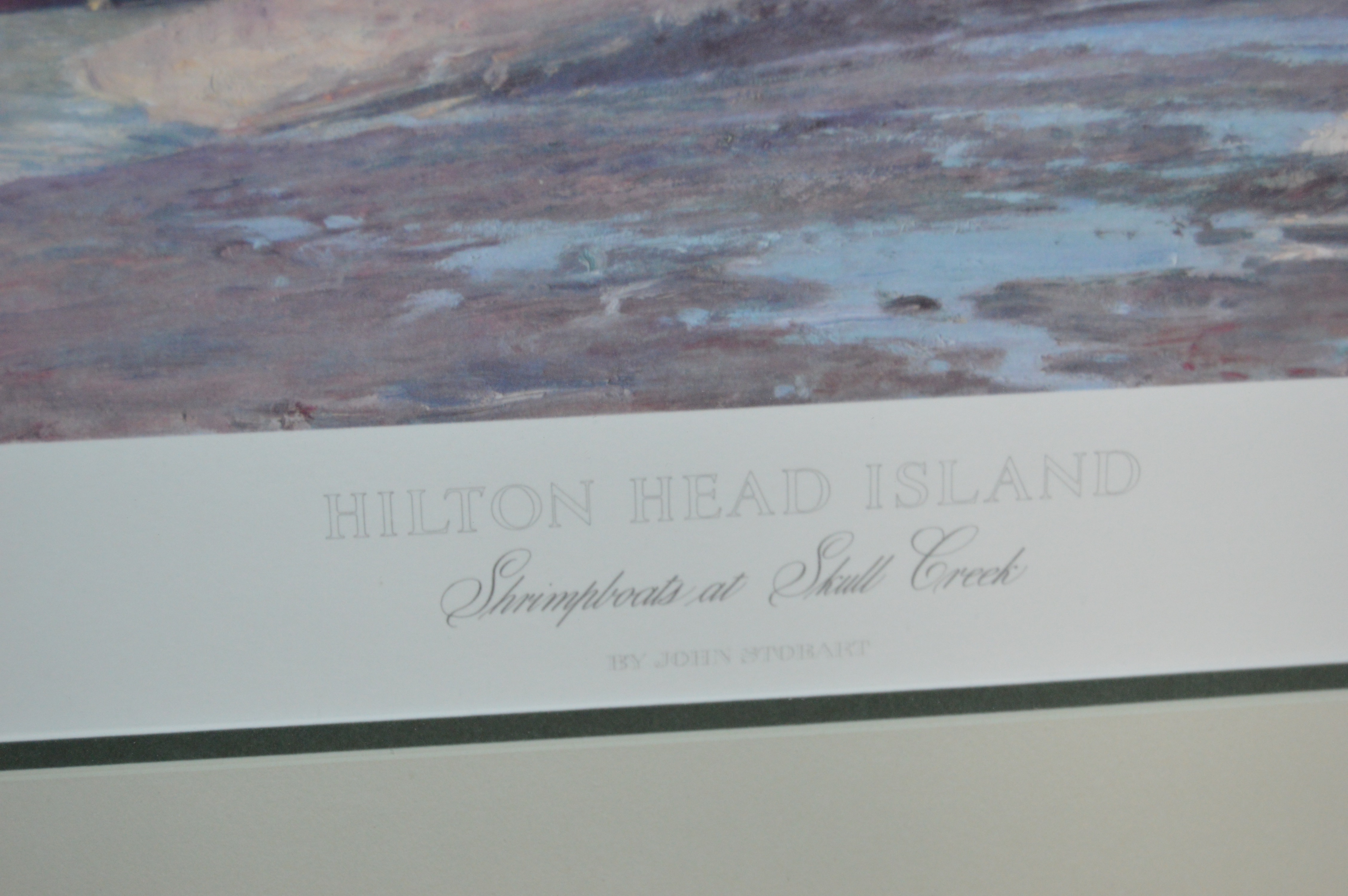 John Stobart Signed Offset Lithograph "Hilton Head Shrimpboats at Skull Creek"