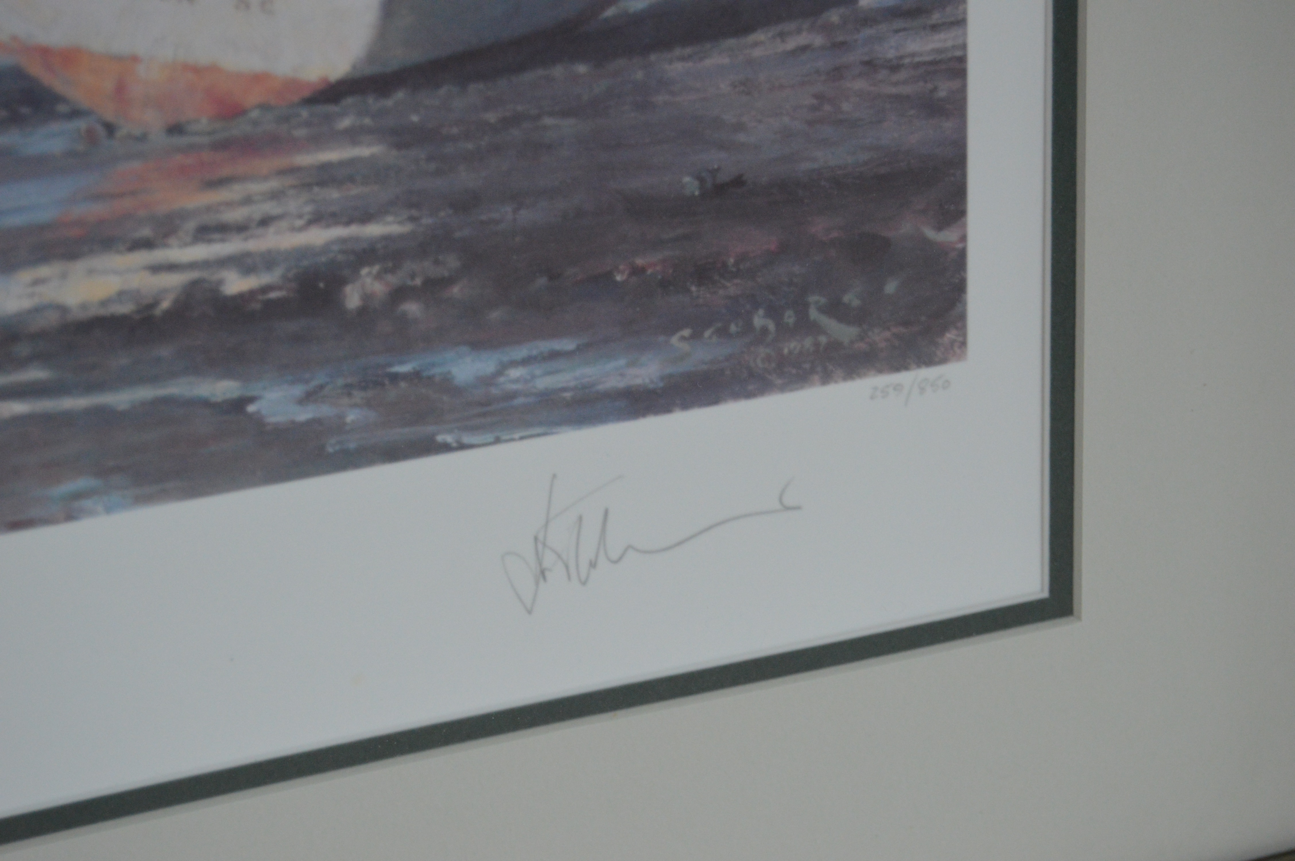 John Stobart Signed Offset Lithograph "Hilton Head Shrimpboats at Skull Creek"