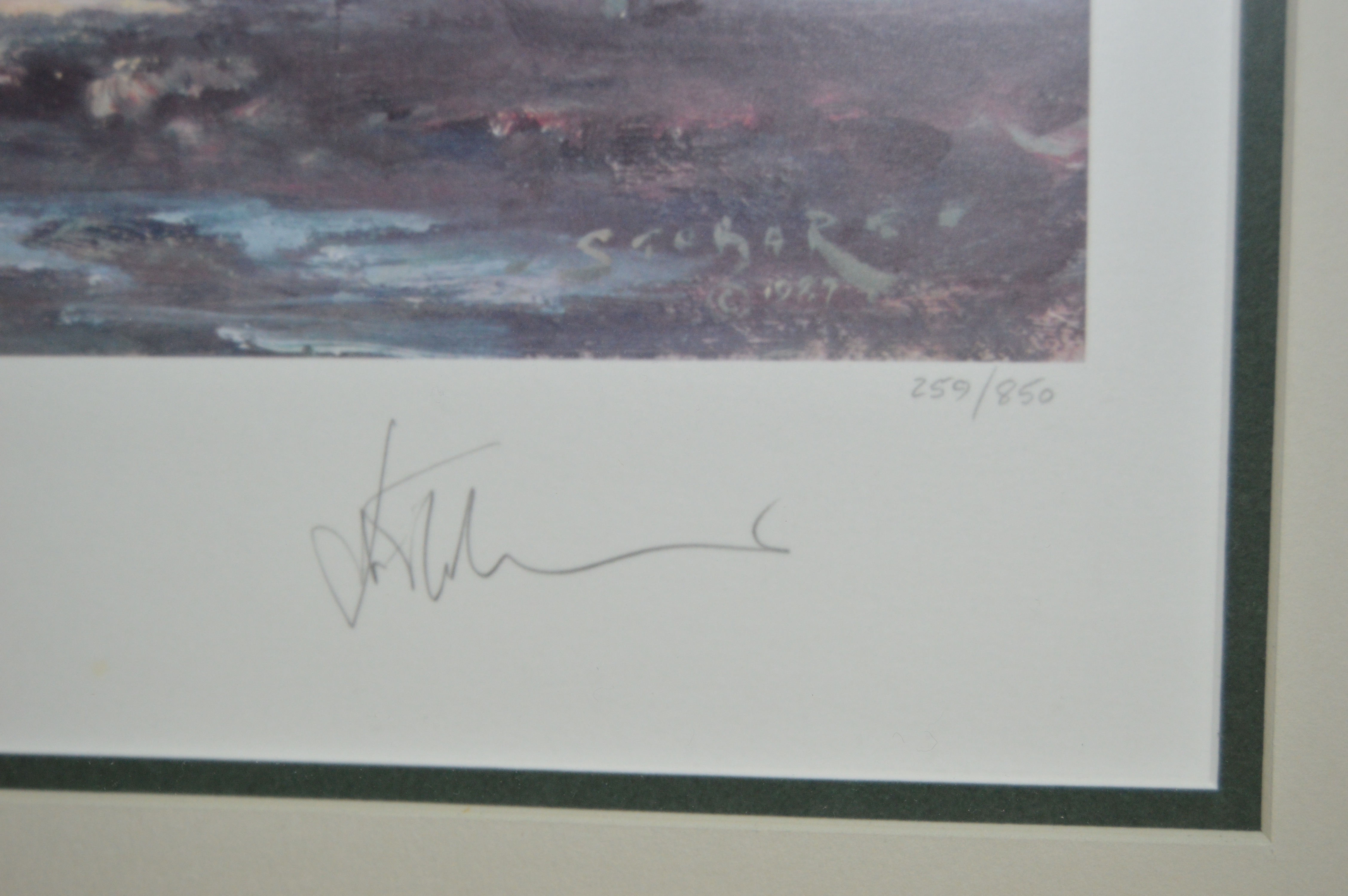 John Stobart Signed Offset Lithograph "Hilton Head Shrimpboats at Skull Creek"