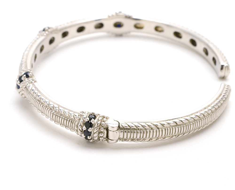 Judith Ripka Sterling Silver Natural Sapphire Cuff Bracelet