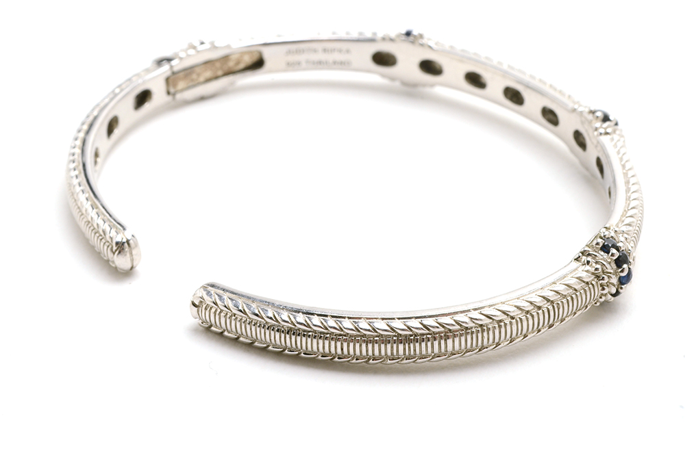 Judith Ripka Sterling Silver Natural Sapphire Cuff Bracelet